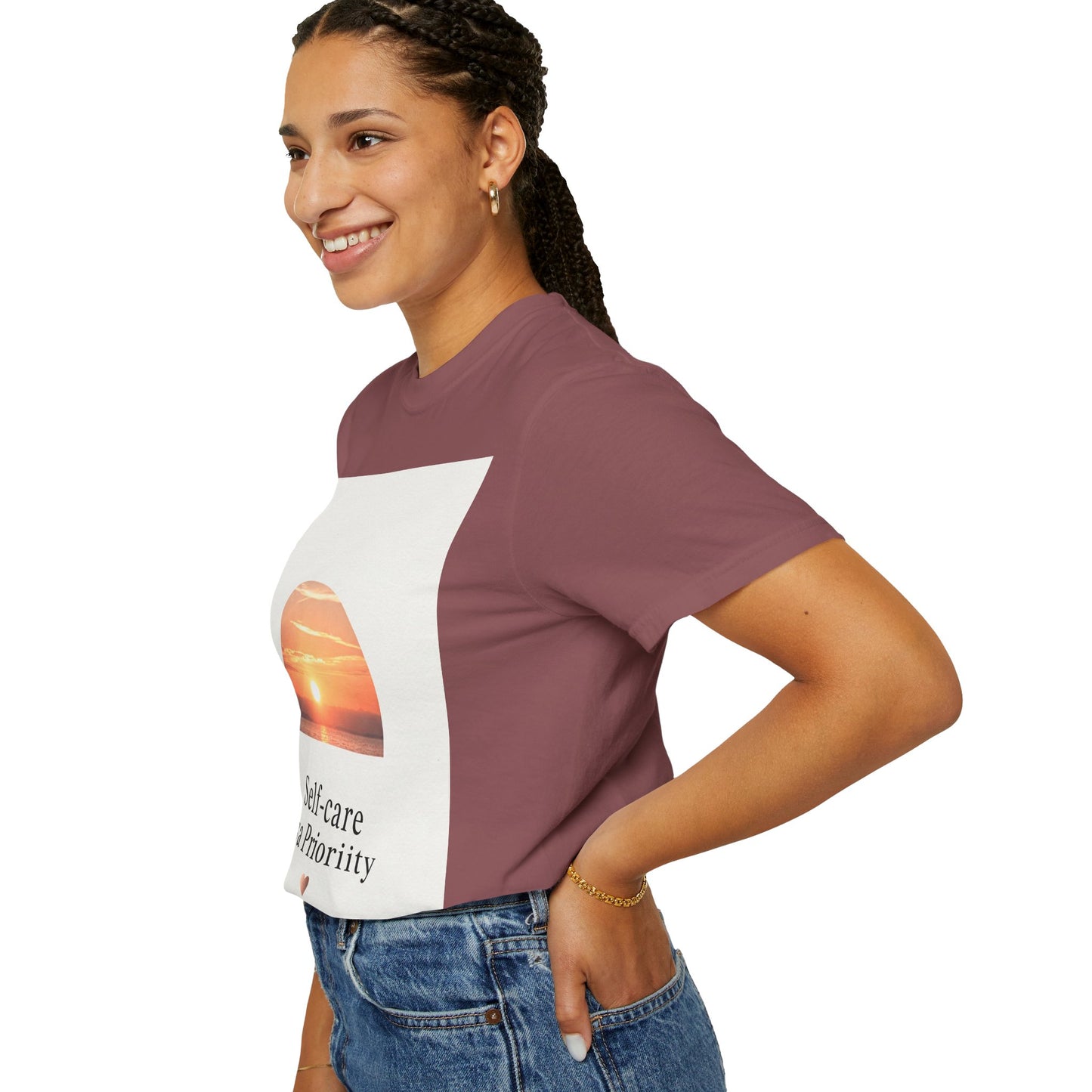 Self-Care ဦးစားပေး Unisex Garment-Dyed T-Shirt