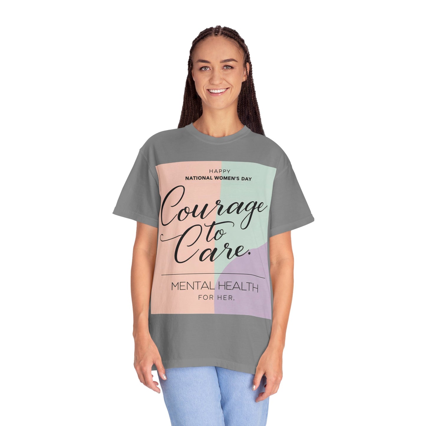 Courage to Care Unisex-T-hemp vir Geestesgesondheidsbewustheid