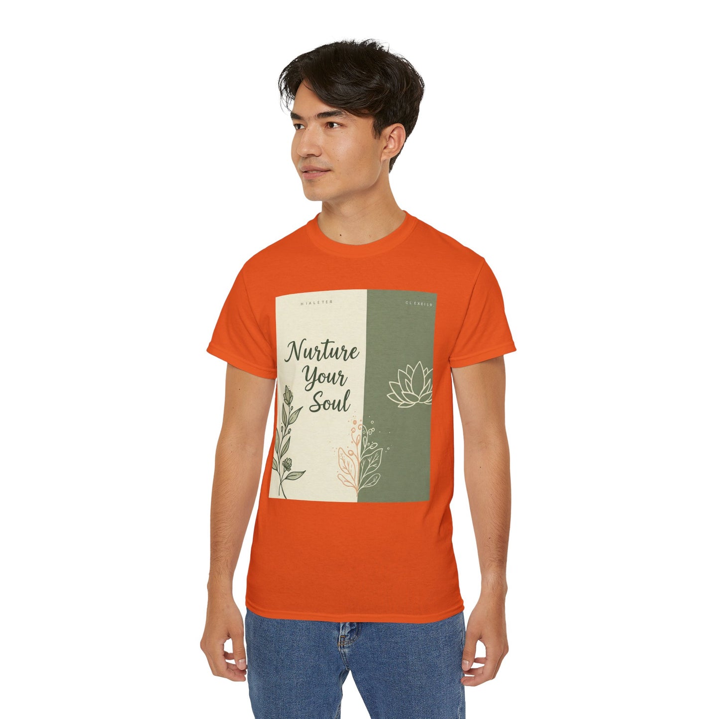 သင့်စိတ်ဝိညာဉ် Unisex Ultra Cotton Tee - ငြိမ်းချမ်းသော သဘာဝမှုတ်သွင်းထားသော ဒီဇိုင်းကို ပြုစုပျိုးထောင်ပါ။