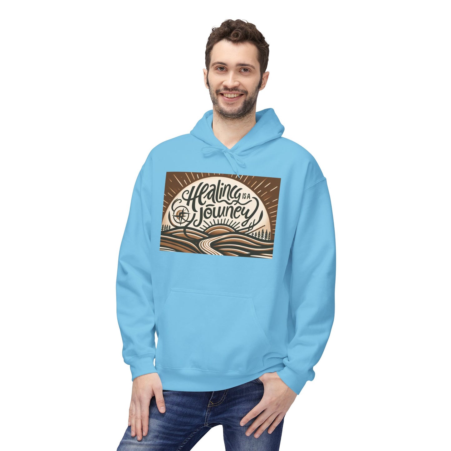 Healing Journey Unisex Fleece Hoodie - Cozy and Inspirational Wear