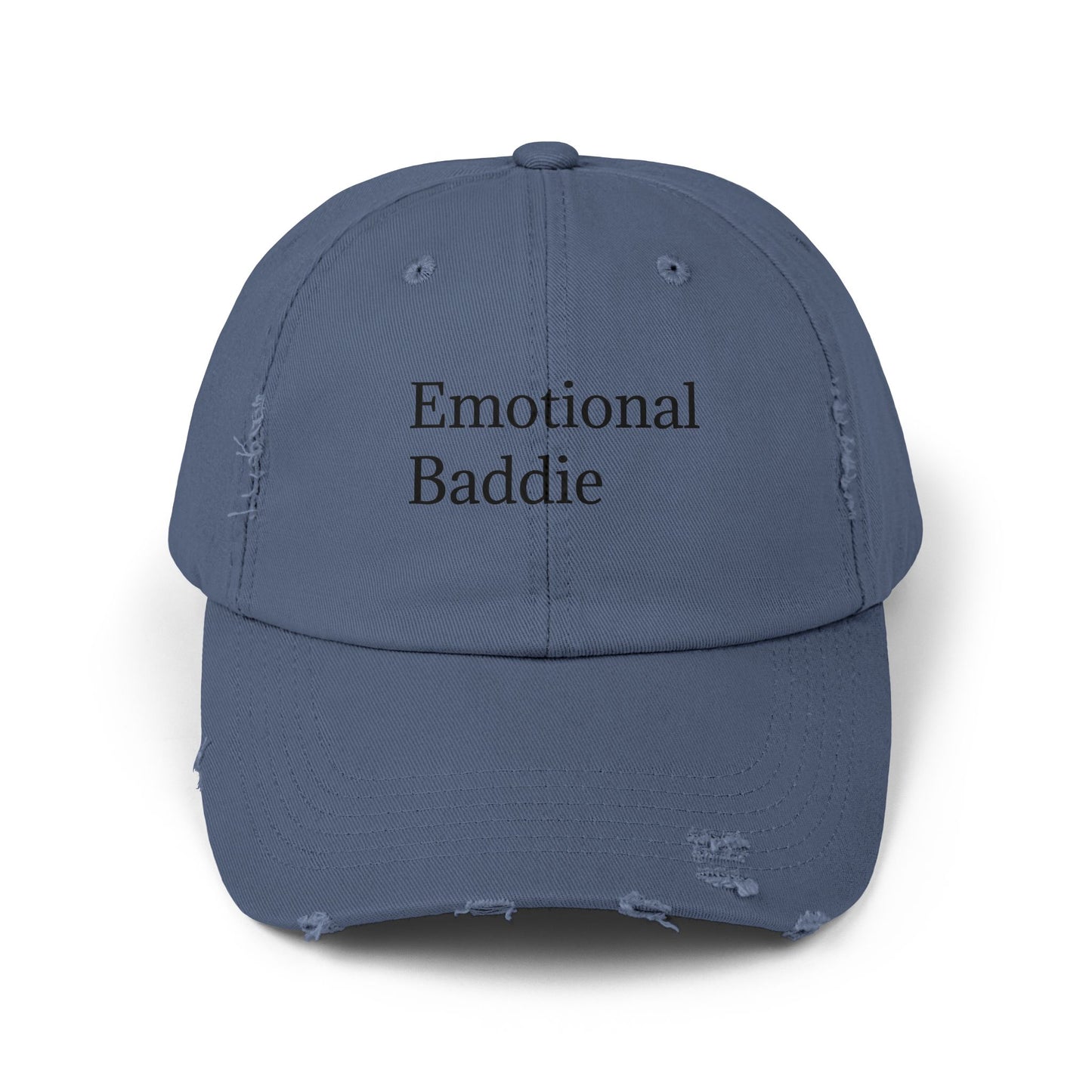 Emotional Baddie Distressed Unisex Cap – Trendy Casual Headwear