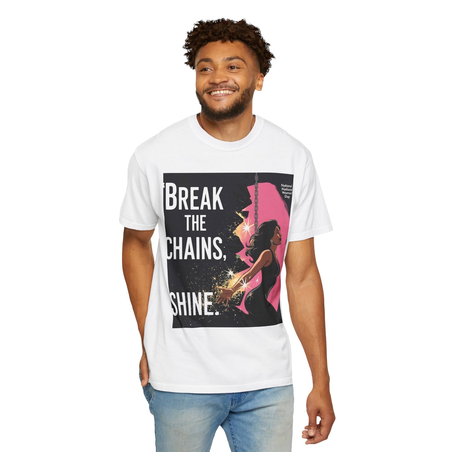 Empowerment T-Shirt: "Break the Chains, Shine" - Unisex Garment-Dyed Tee for National Freedom Day