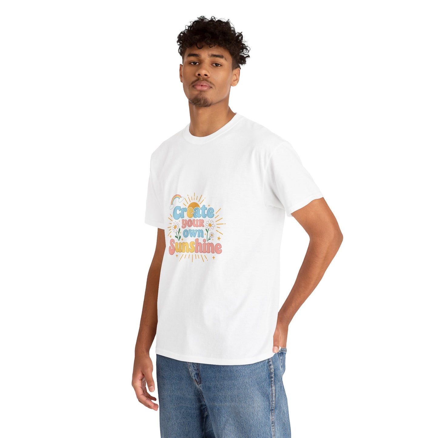 Create Your Own Sunshine Unisex Heavy Cotton Tee - Positive Vibe T-Shirt for Joyful Moments