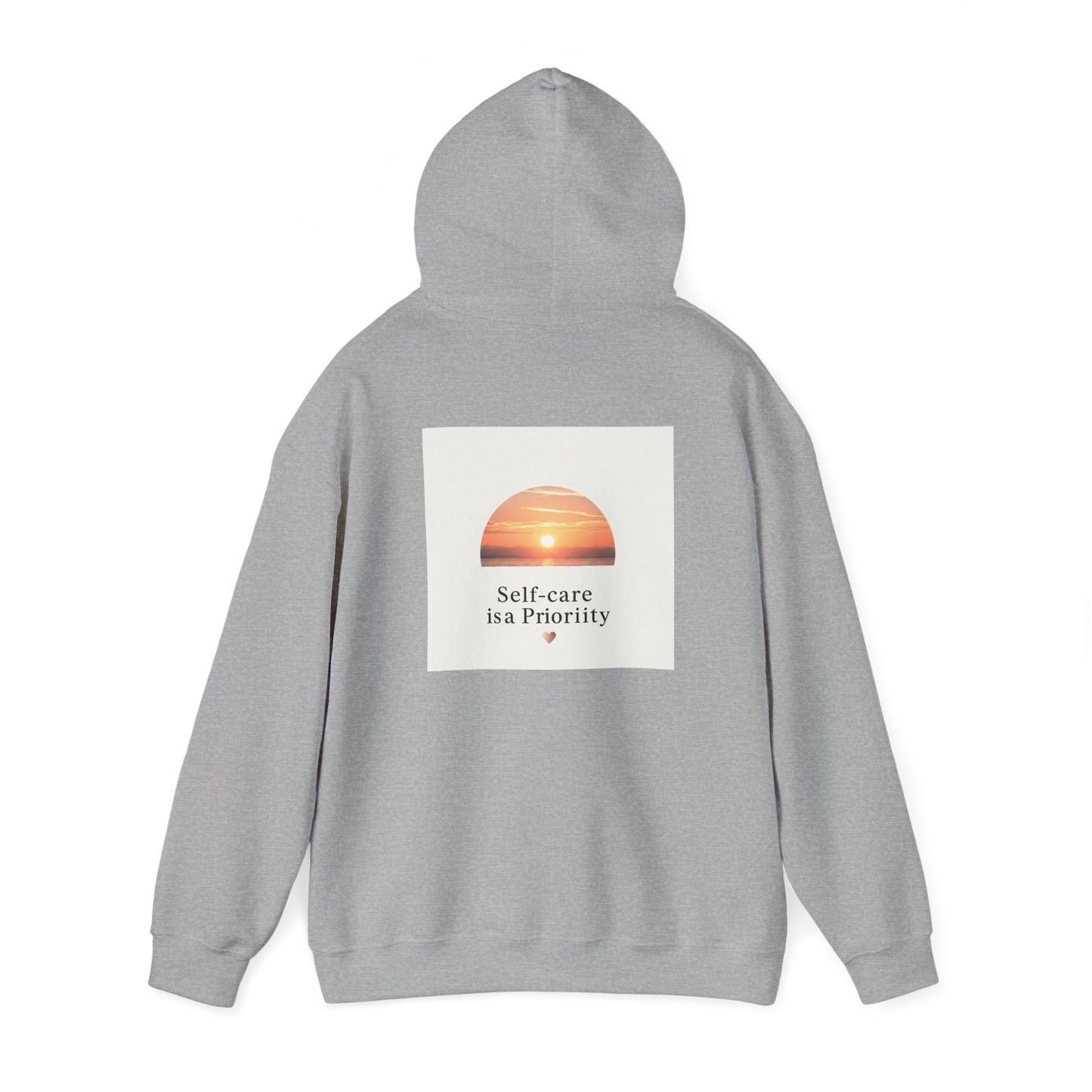 Back Print Design "Self-Care is a Priority" Hoodie