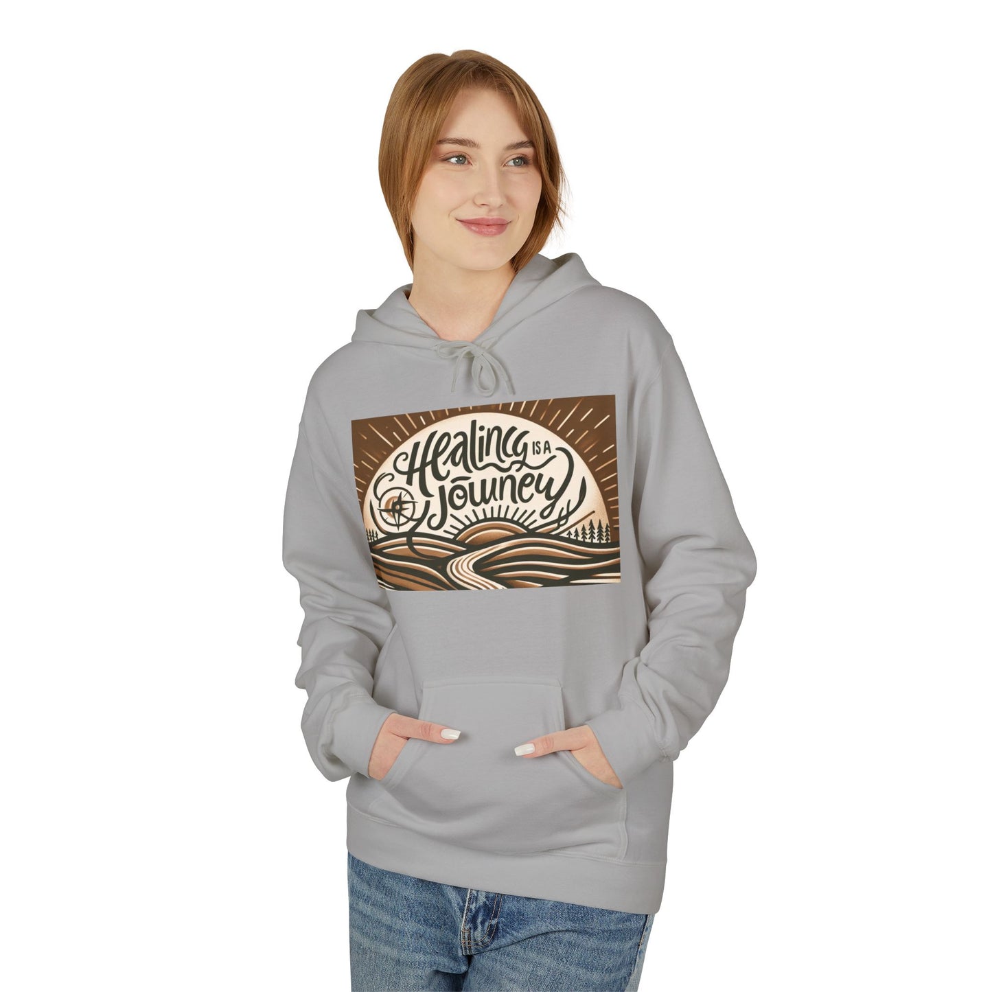 Healing Journey Unisex Fleece Hoodie - Cozy and Inspirational Wear