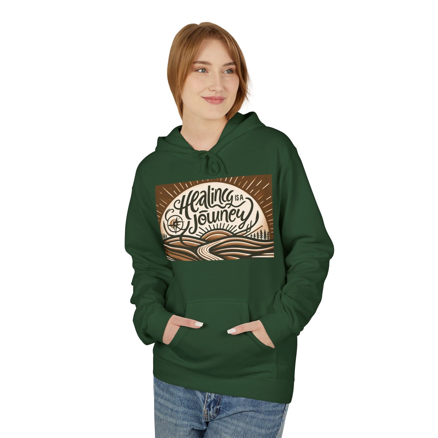 Healing Journey Unisex Fleece Hoodie - Cozy and Inspirational Wear