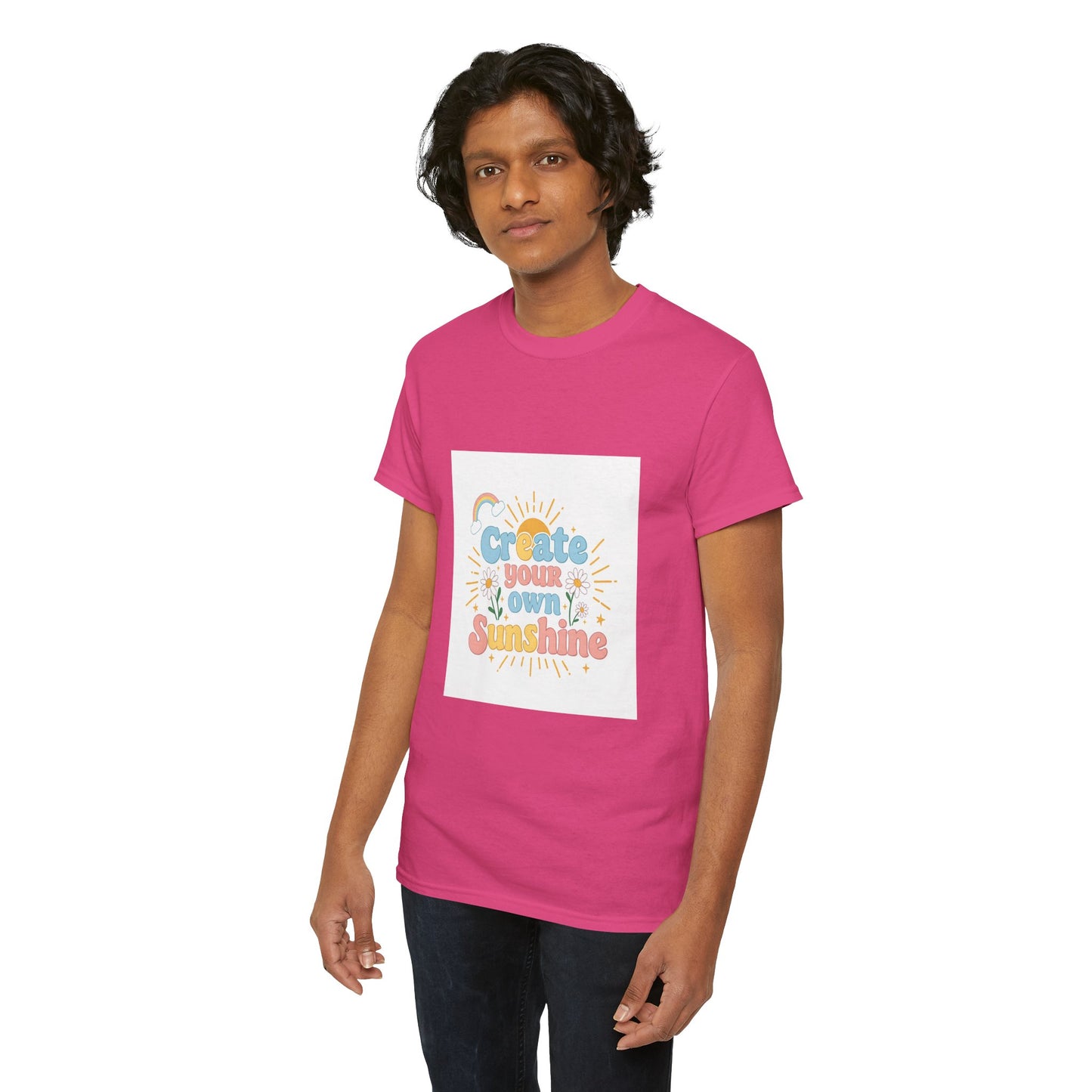 Create Your Own Sunshine Unisex Heavy Cotton Tee - Positive Vibe T-Shirt for Joyful Moments