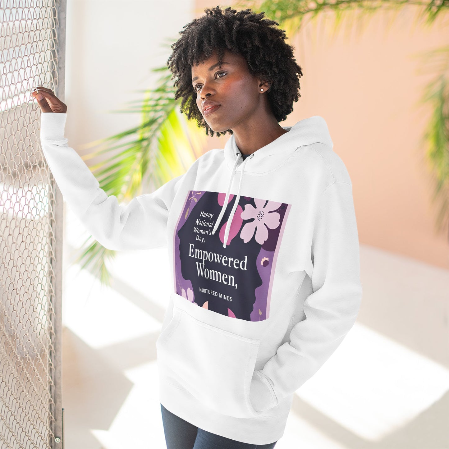 Empowered Women Fleece Hoodie - Happy National Women's Day Design