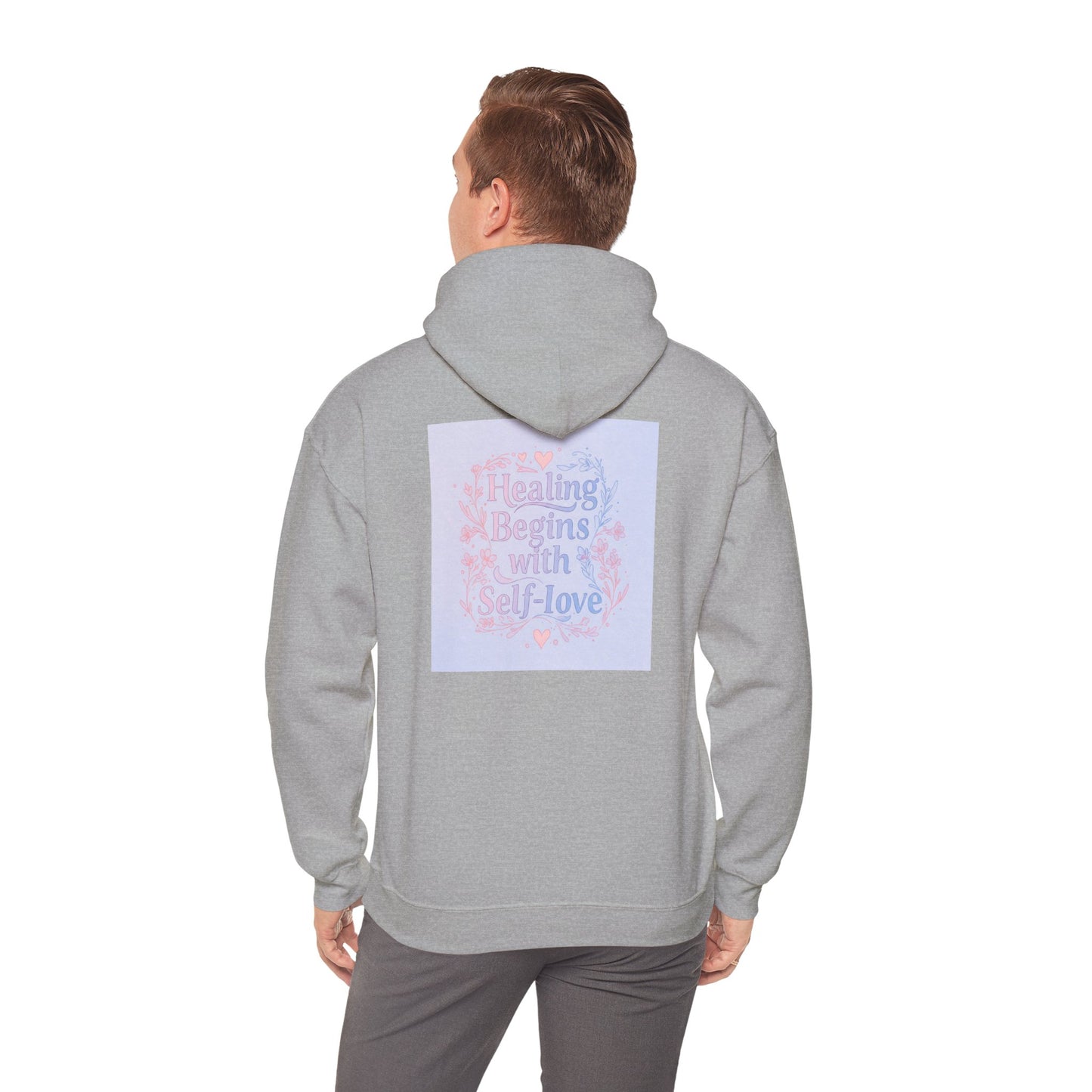 Back Print Design "Healing Begins with Self-Love" Hoodie