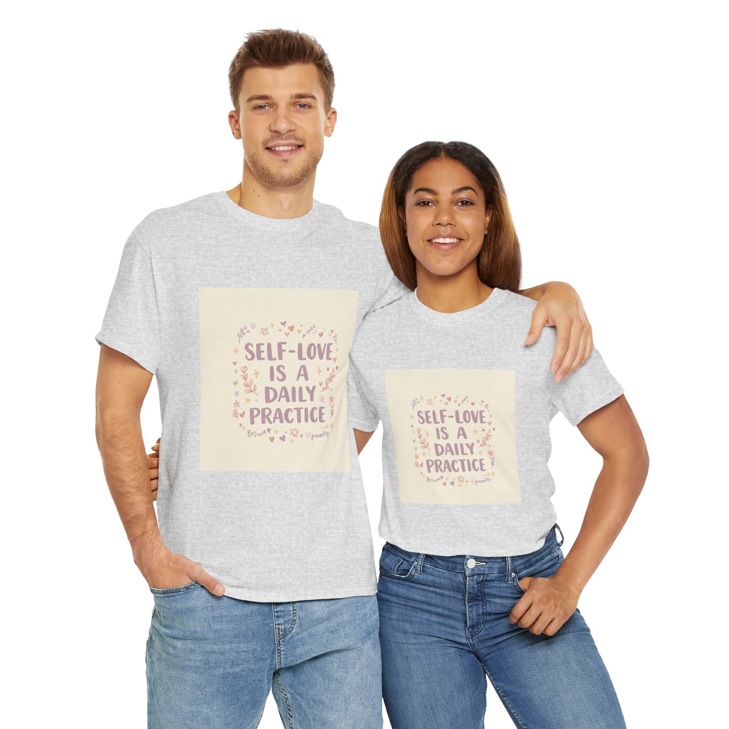 Self-Love is a Daily Practice Unisex Heavy Cotton Tee - Inspirational Graphic Tee