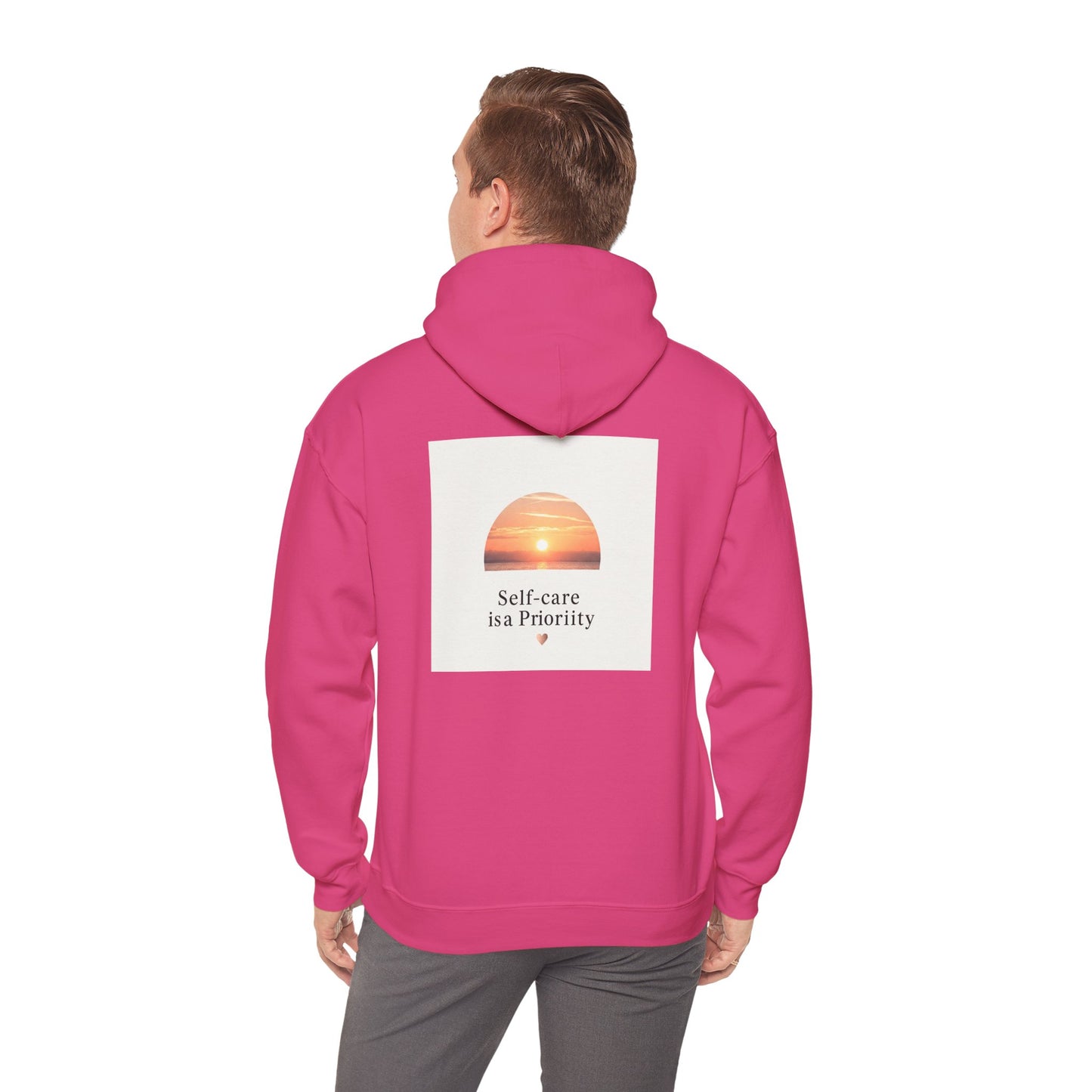 Back Print Design "Self-Care is a Priority" Hoodie