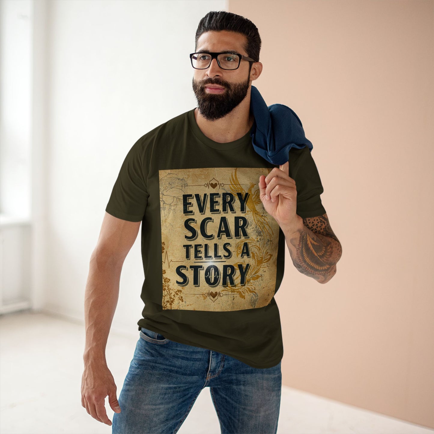 Every Scar Tells a Story Adult Tee - Inspirational Graphic T-Shirt