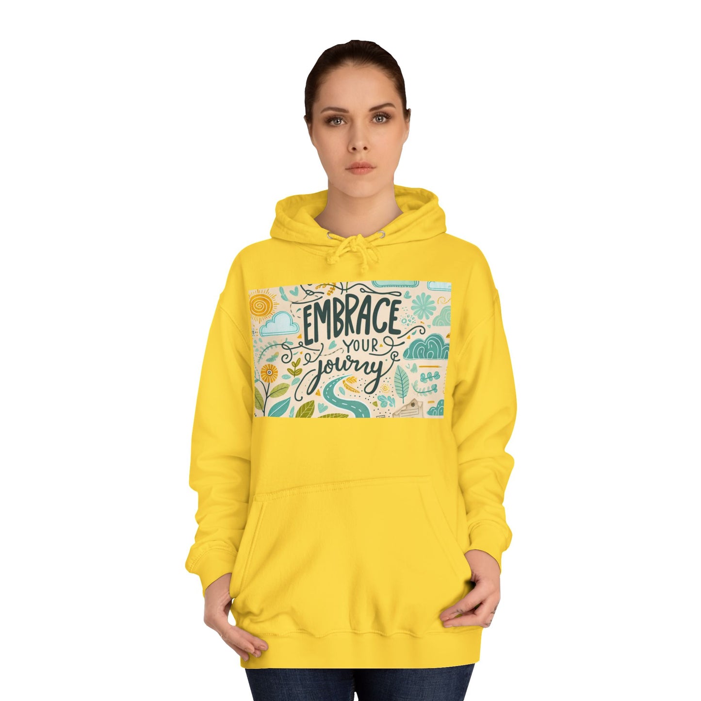 သင့်ခရီးကို Unisex College Hoodie - စိတ်အားထက်သန်သော နှစ်သိမ့်မှုကို ခံယူပါ။