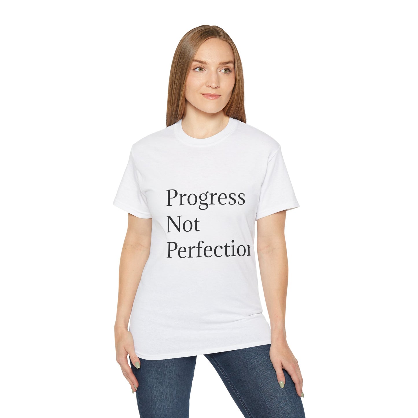 Progress Not Perfection Unisex Ultra Cotton Tee | Motiverende T-hemp vir daaglikse inspirasie