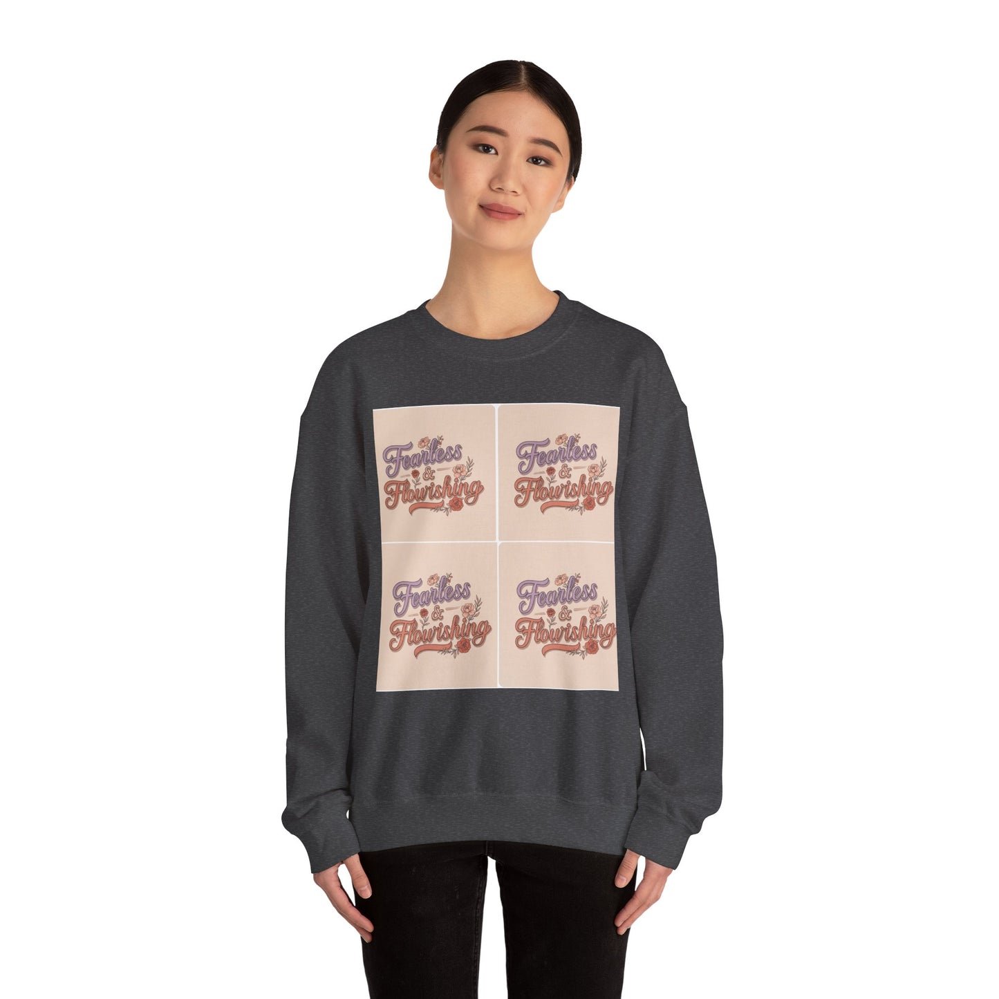 Fearless & Flourishing Crewneck Sweatshirt - Unisex Heavy Blend™ - Cozy Inspirational Apparel