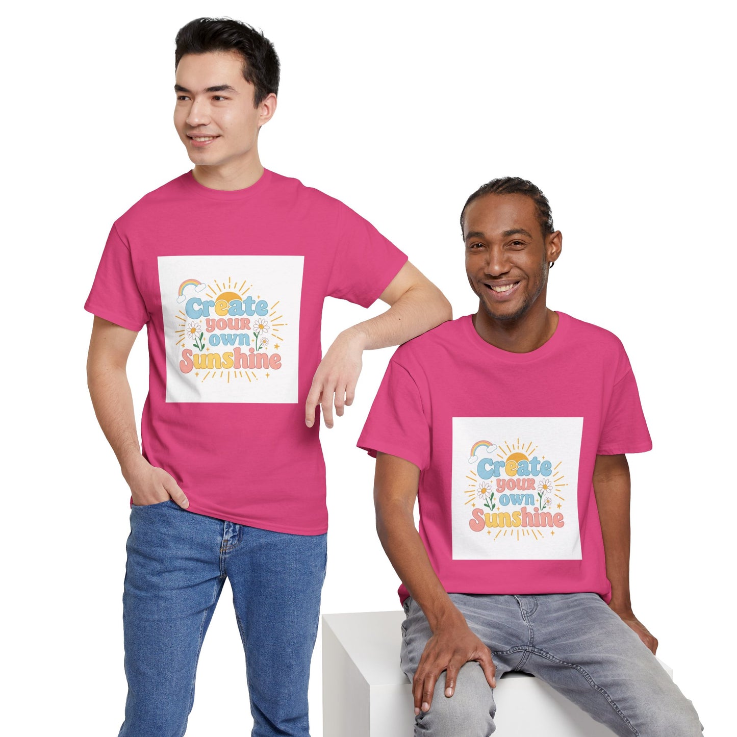 Create Your Own Sunshine Unisex Heavy Cotton Tee - Positive Vibe T-Shirt for Joyful Moments