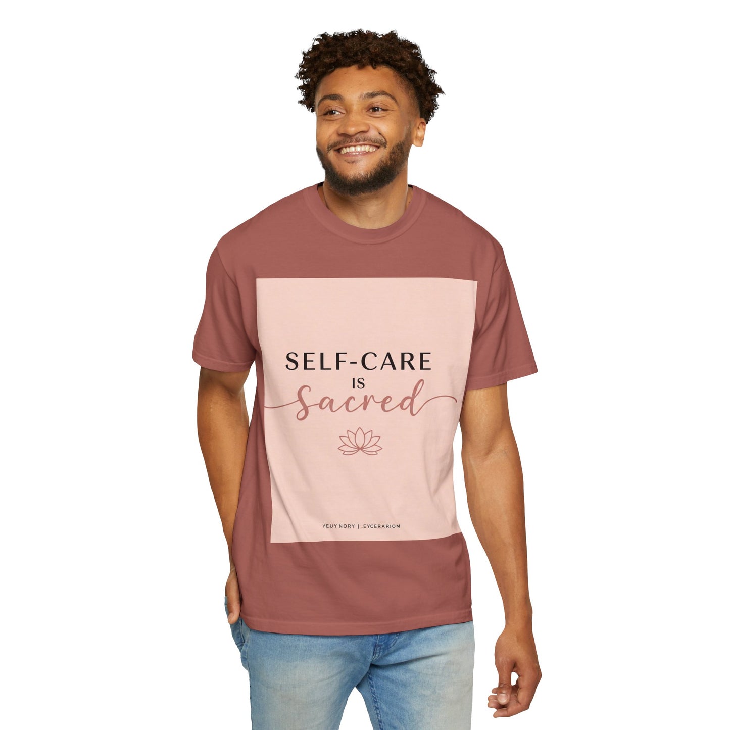 Front Print Design "Self-Care is Sacred" T-Shirt