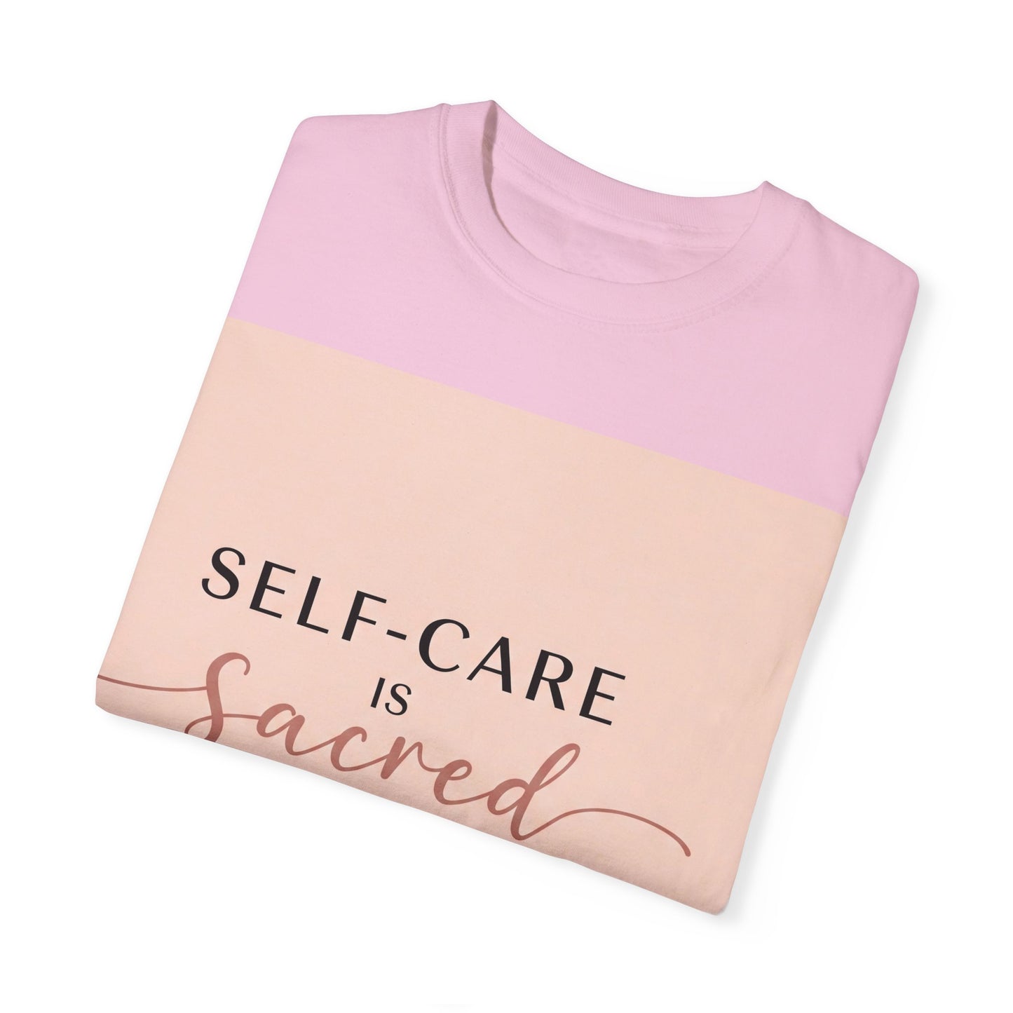 Front Print Design "Self-Care is Sacred" T-Shirt