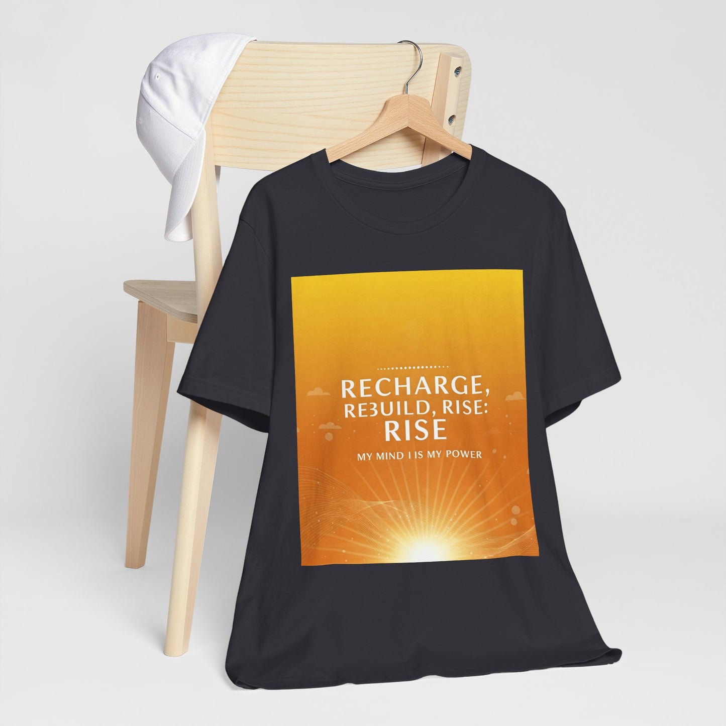 Front Print Design -" Recharge, Rebuild, Rise" T-Shirt