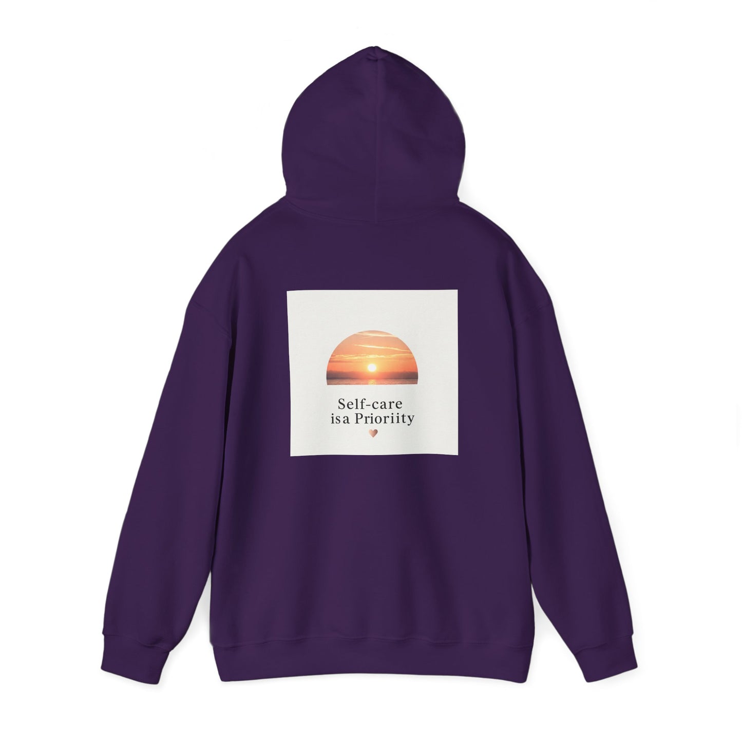 Back Print Design "Self-Care is a Priority" Hoodie