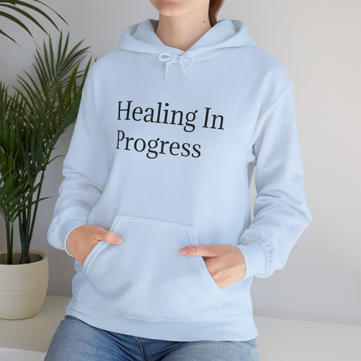 တိုးတက်မှုအတွက် ကုစားခြင်း Unisex Heavy Blend Hoodie - Self-Care &amp; Relaxation အတွက် ဇိမ်ခံအင်္ကျီ