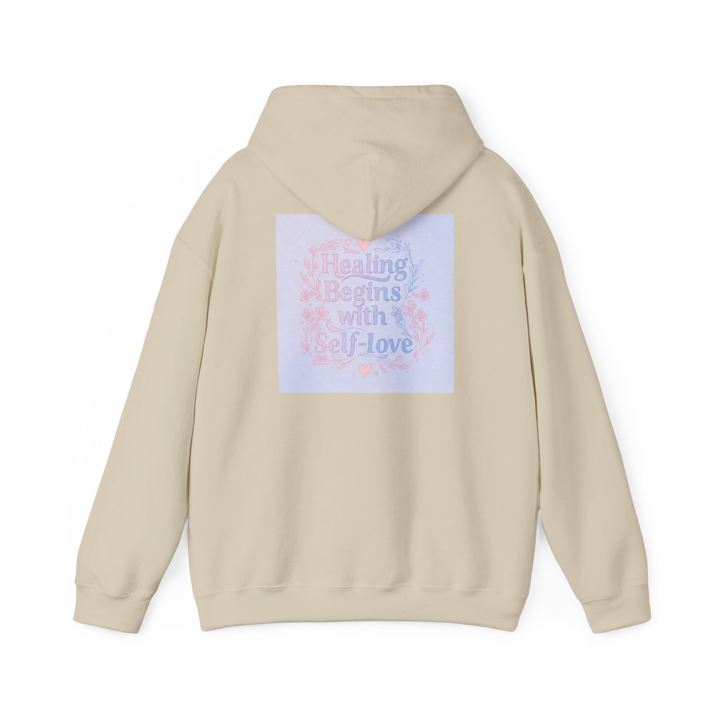 Back Print Design "Healing Begins with Self-Love" Hoodie