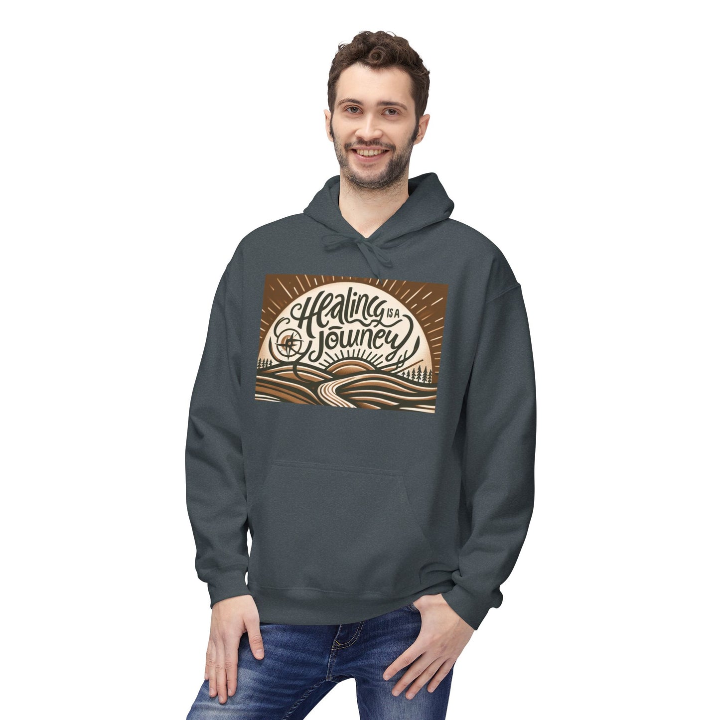 Healing Journey Unisex Fleece Hoodie - Cozy and Inspirational Wear