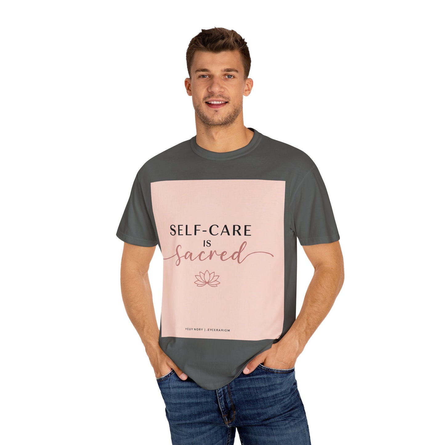 Front Print Design "Self-Care is Sacred" T-Shirt