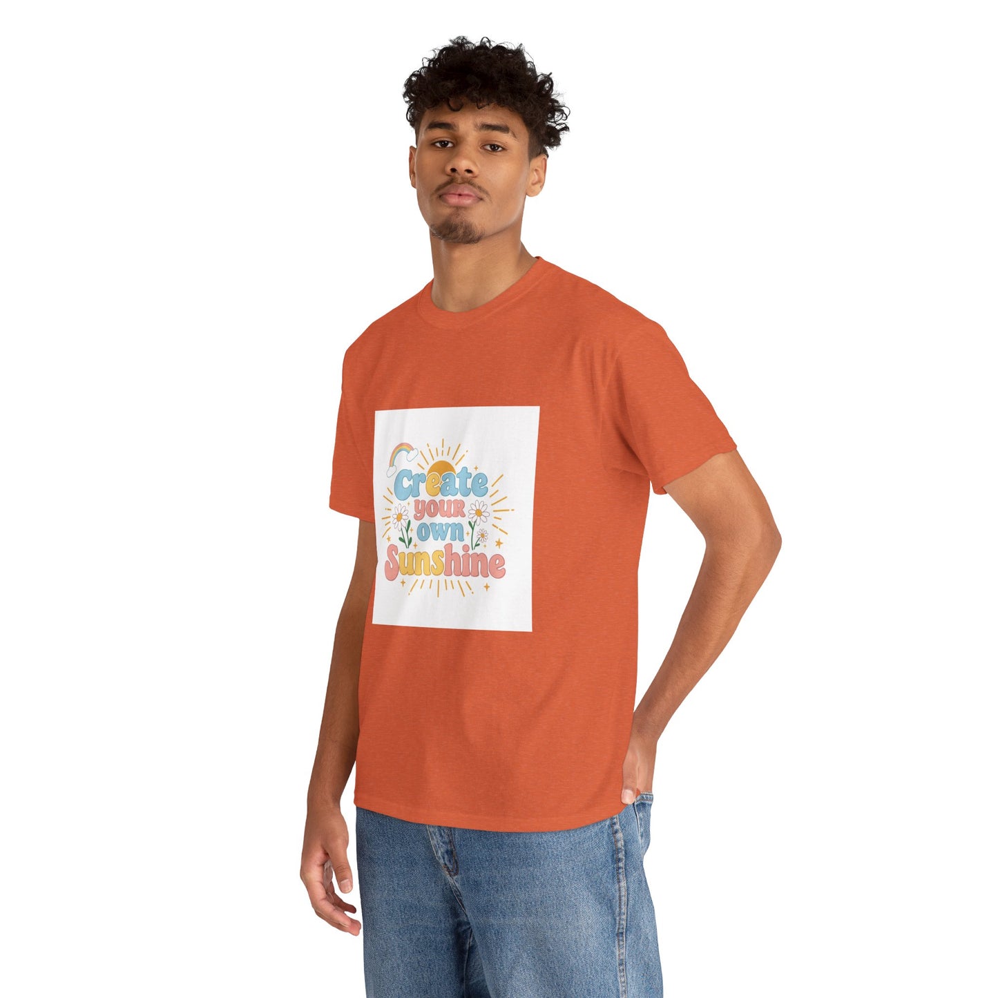 Create Your Own Sunshine Unisex Heavy Cotton Tee - Positive Vibe T-Shirt for Joyful Moments