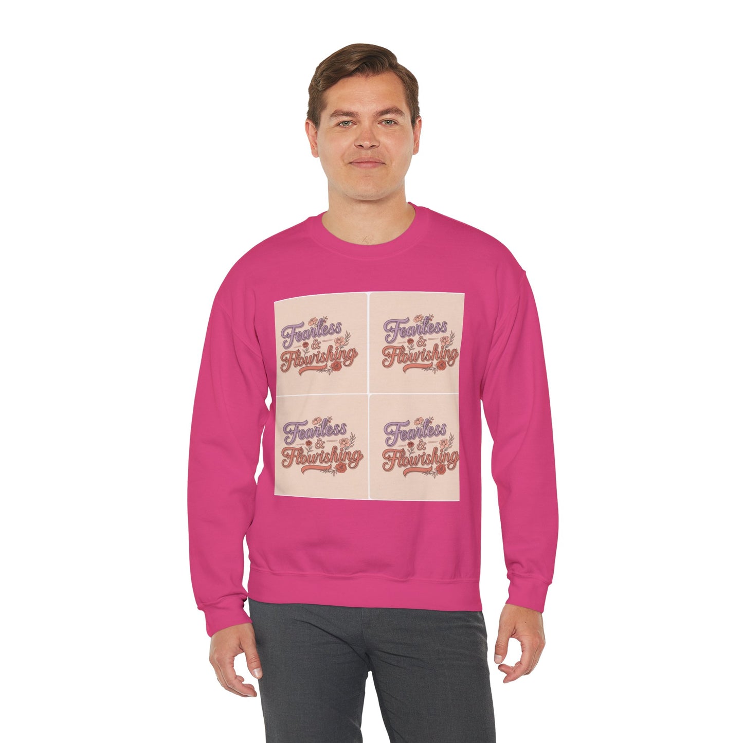 Fearless & Flourishing Crewneck Sweatshirt - Unisex Heavy Blend™ - Cozy Inspirational Apparel