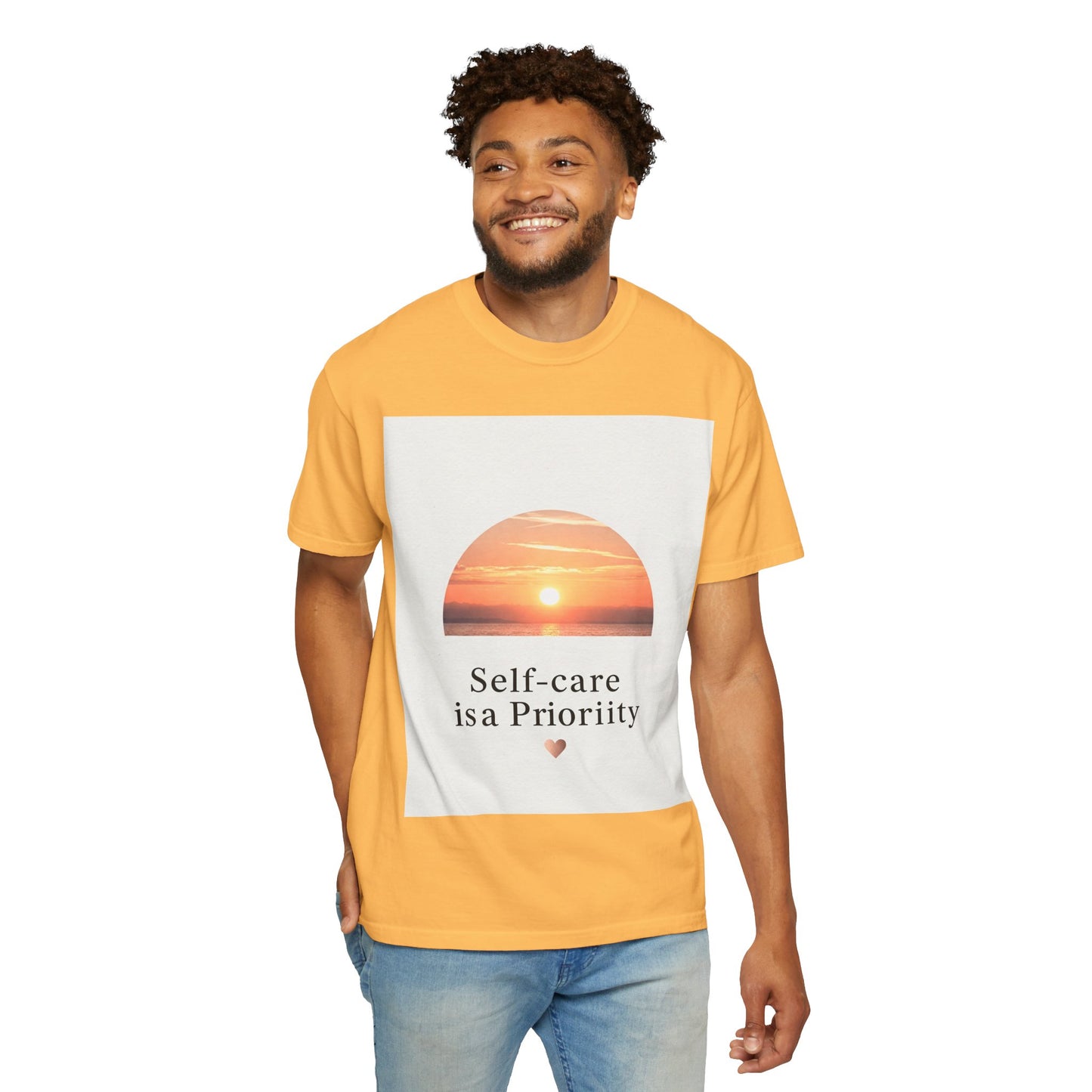 Self-Care ဦးစားပေး Unisex Garment-Dyed T-Shirt