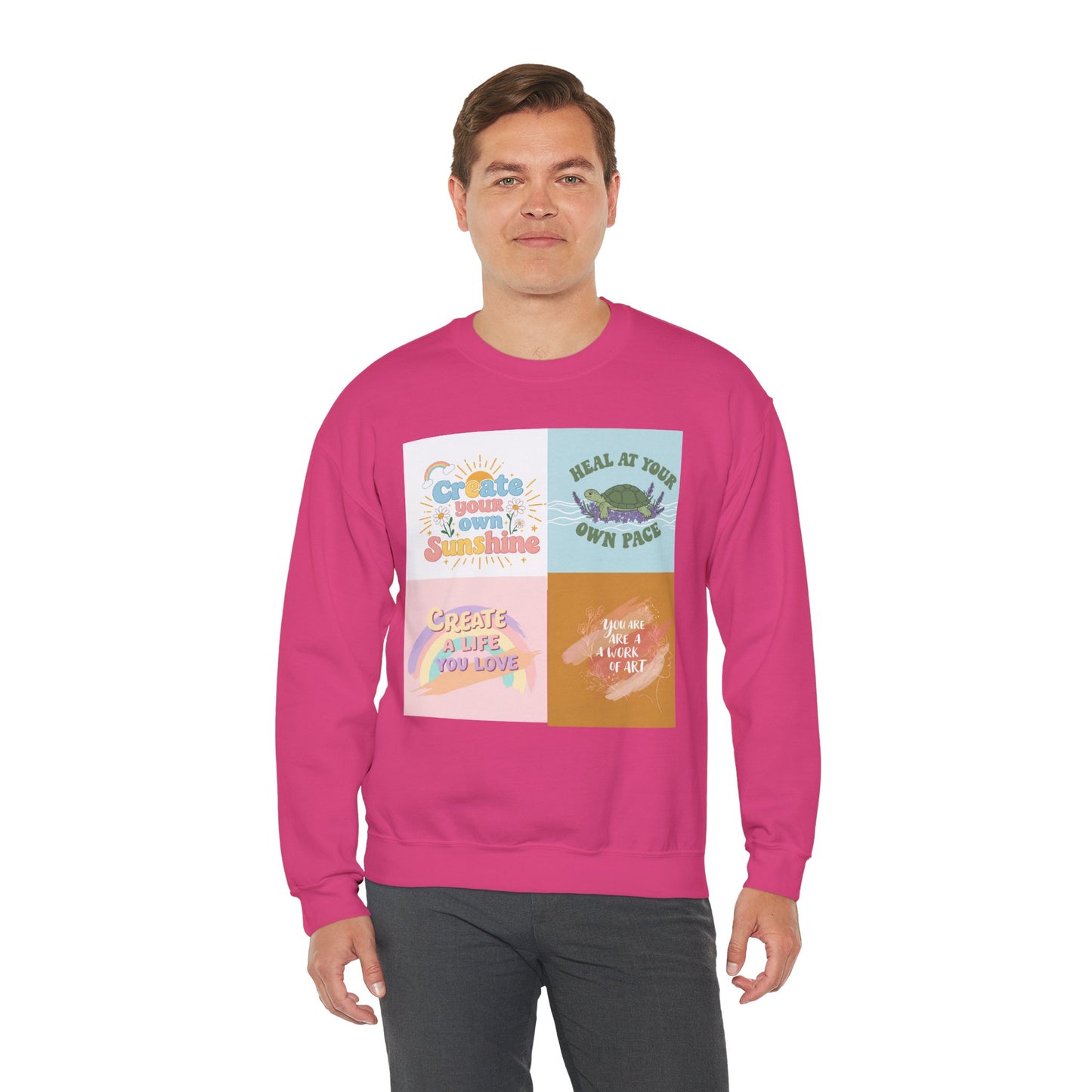 Inspirational Crewneck Sweatshirt - "Create Your Own Sunshine" & More