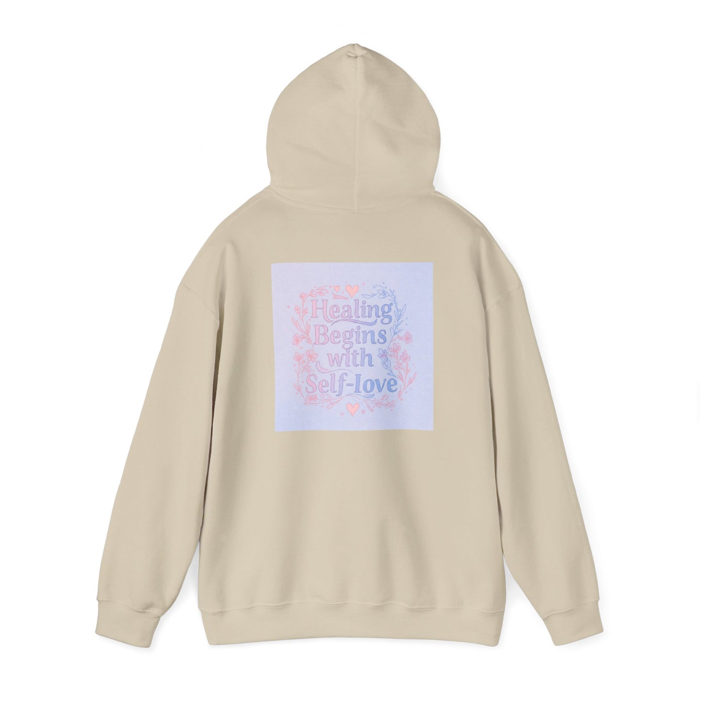 Back Print Design "Healing Begins with Self-Love" Hoodie