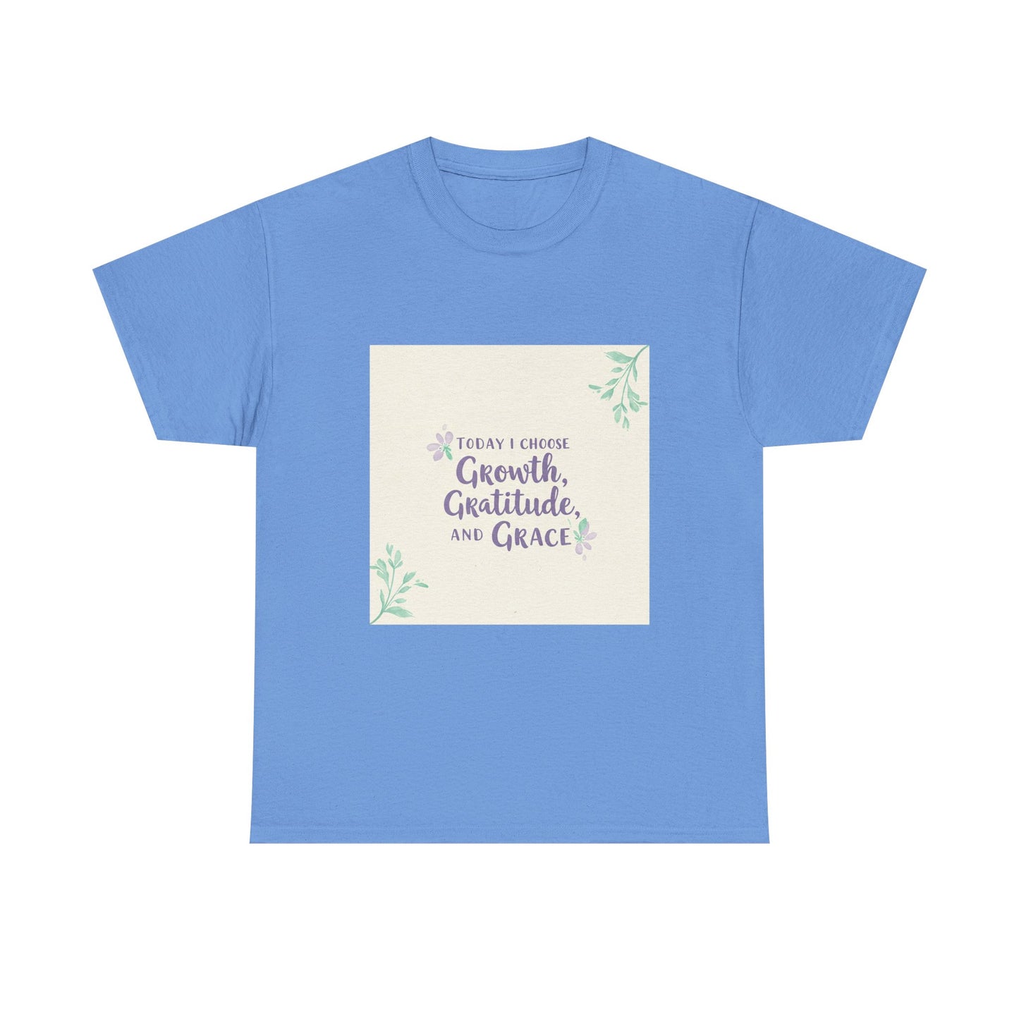 Inspirational Unisex Heavy Cotton Tee - "Today I Choose Growth, Gratitude, and Grace"