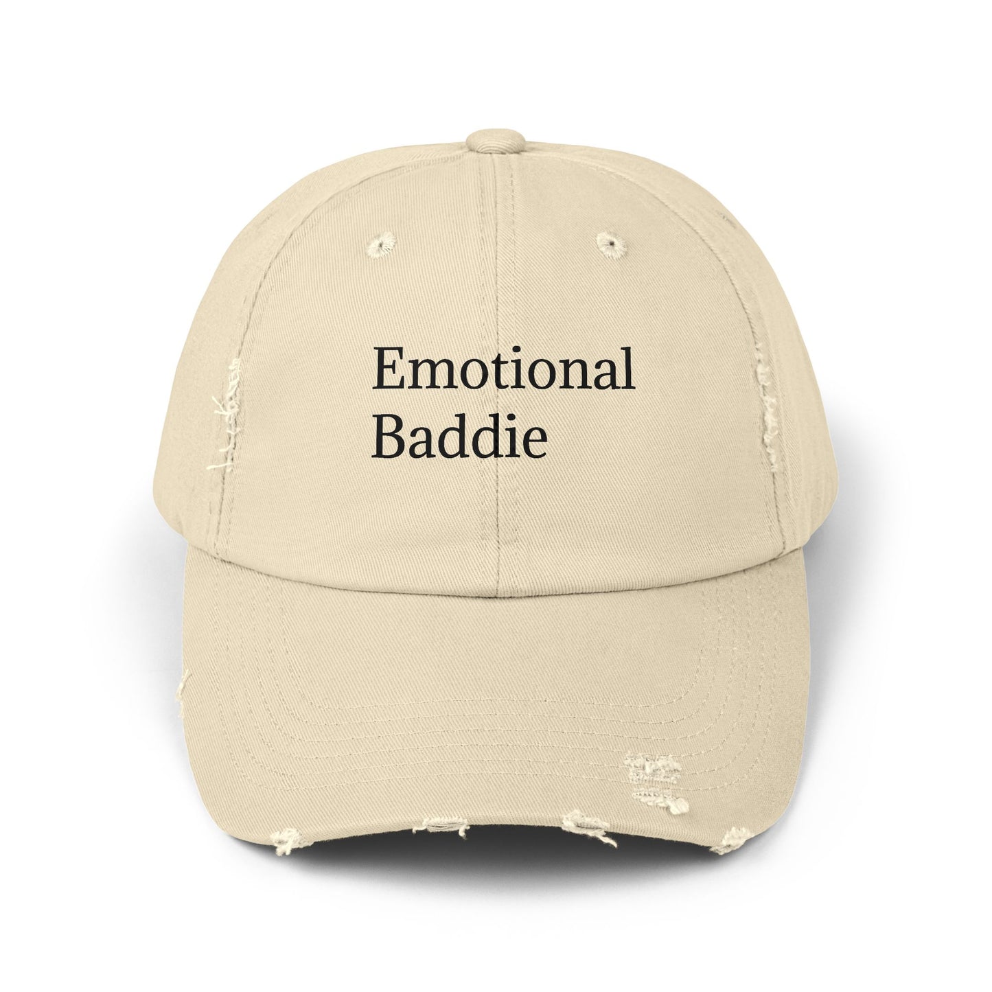 Emotional Baddie Distressed Unisex Cap – Trendy Casual Headwear