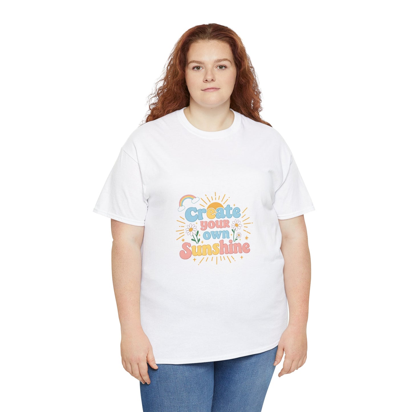 Create Your Own Sunshine Unisex Heavy Cotton Tee - Positive Vibe T-Shirt for Joyful Moments