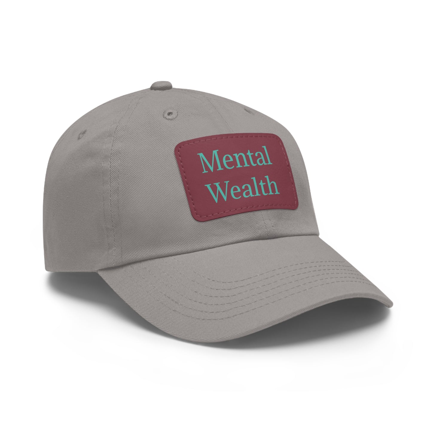 Mental Wealth Dad Hat with Leather Patch - Classic Style Cap for Mindfulness