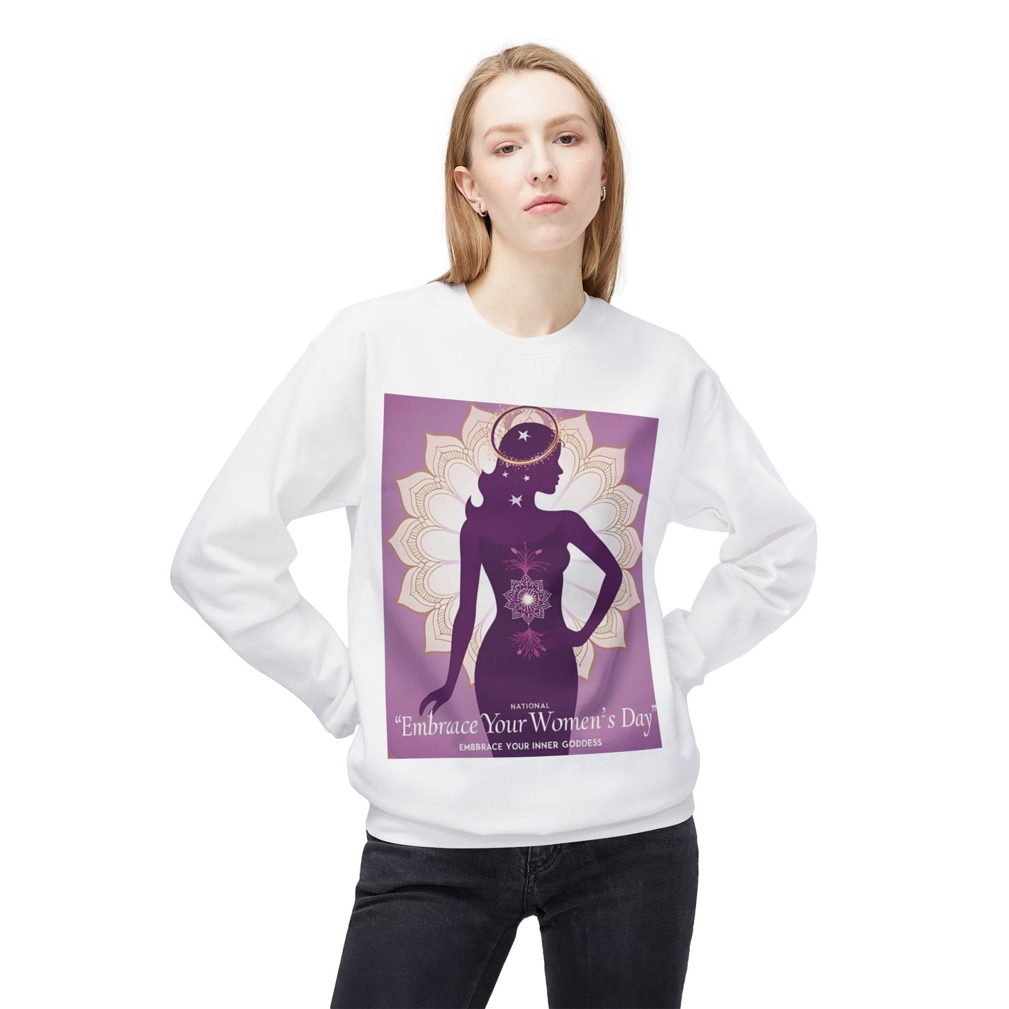 Embrace Your Inner Goddess Crewneck Sweatshirt - Women’s Day Celebration