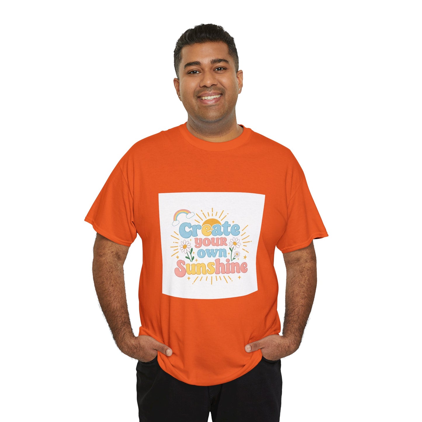 Create Your Own Sunshine Unisex Heavy Cotton Tee - Positive Vibe T-Shirt for Joyful Moments