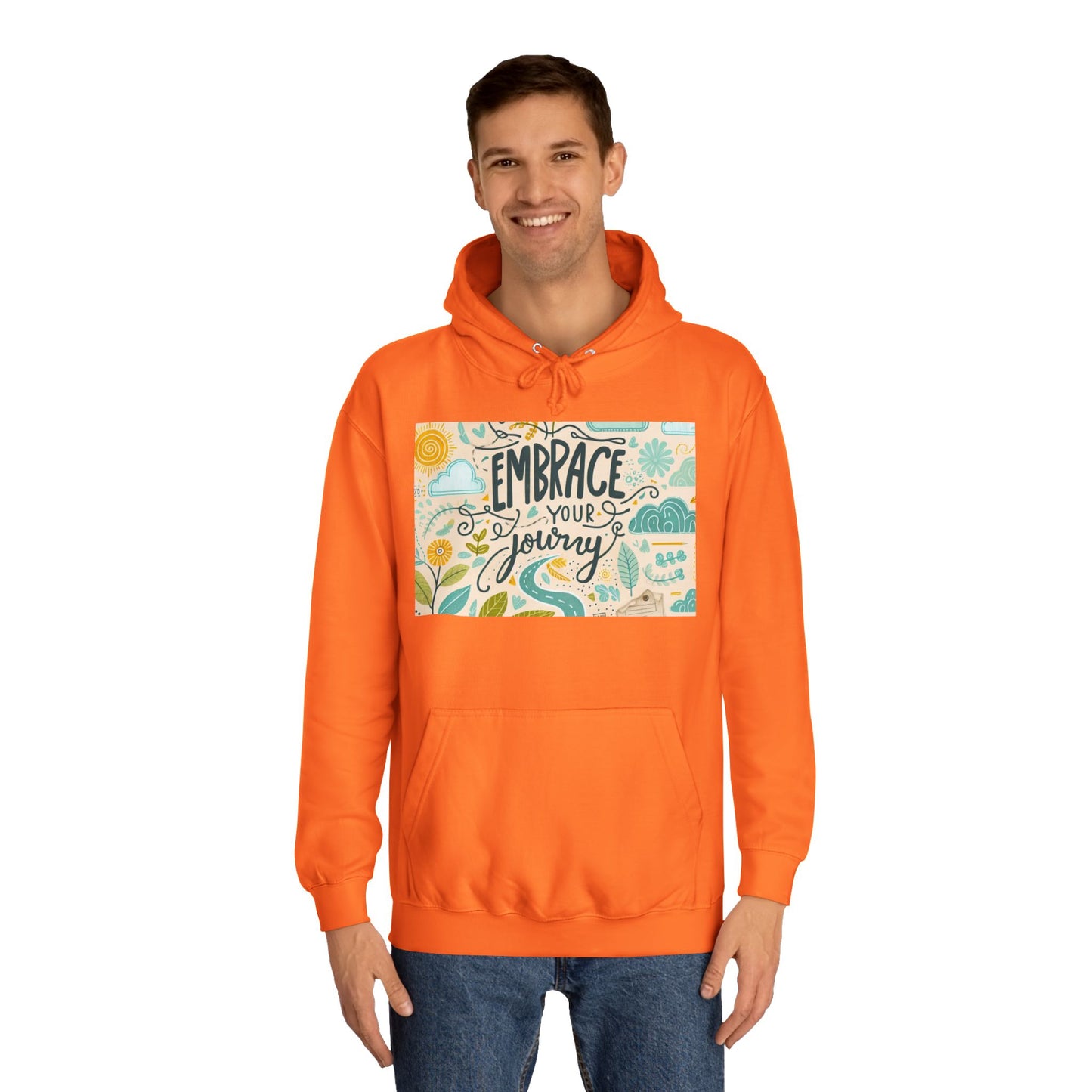 သင့်ခရီးကို Unisex College Hoodie - စိတ်အားထက်သန်သော နှစ်သိမ့်မှုကို ခံယူပါ။