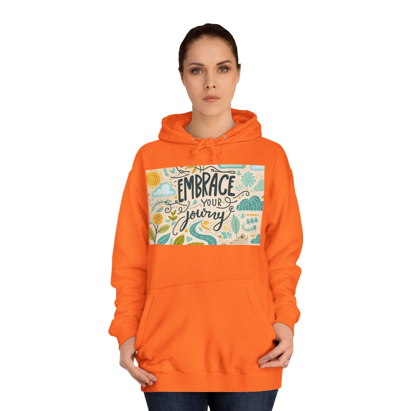 သင့်ခရီးကို Unisex College Hoodie - စိတ်အားထက်သန်သော နှစ်သိမ့်မှုကို ခံယူပါ။