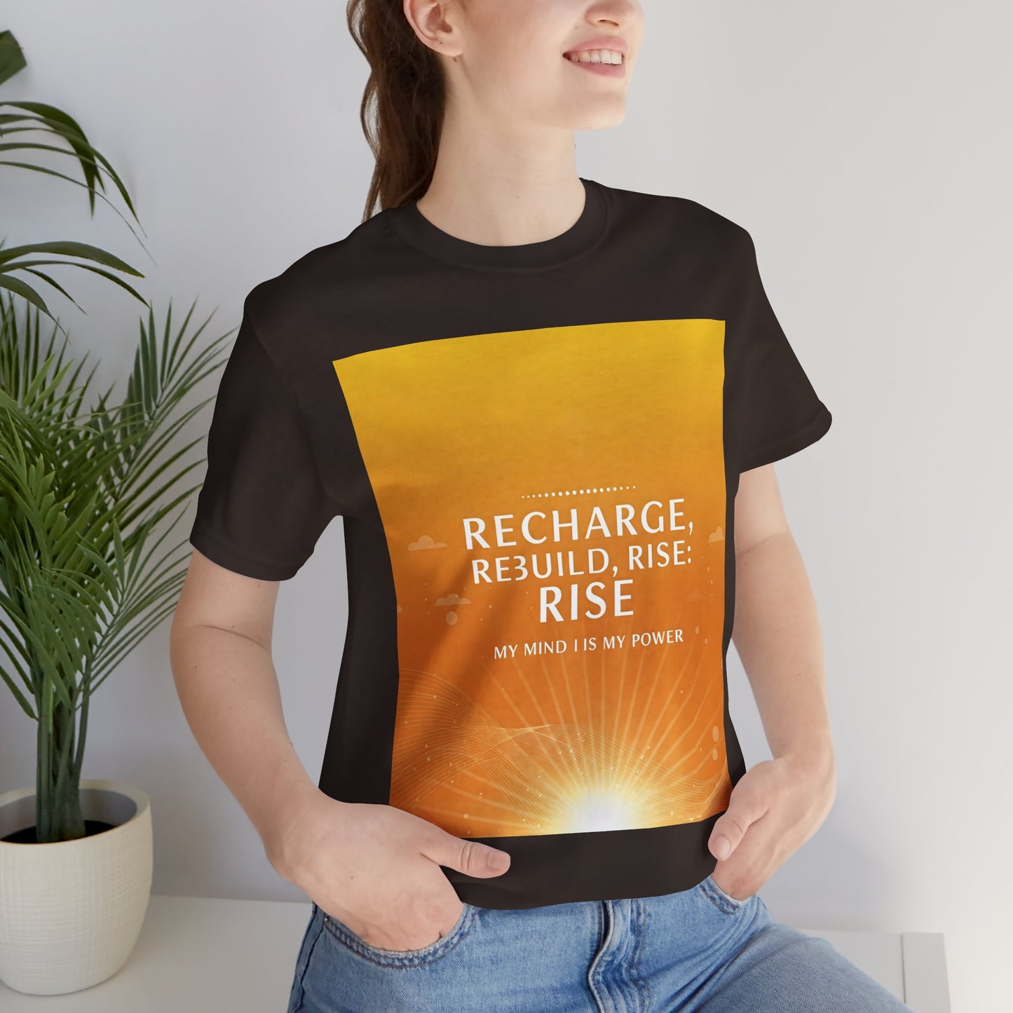 Front Print Design -" Recharge, Rebuild, Rise" T-Shirt