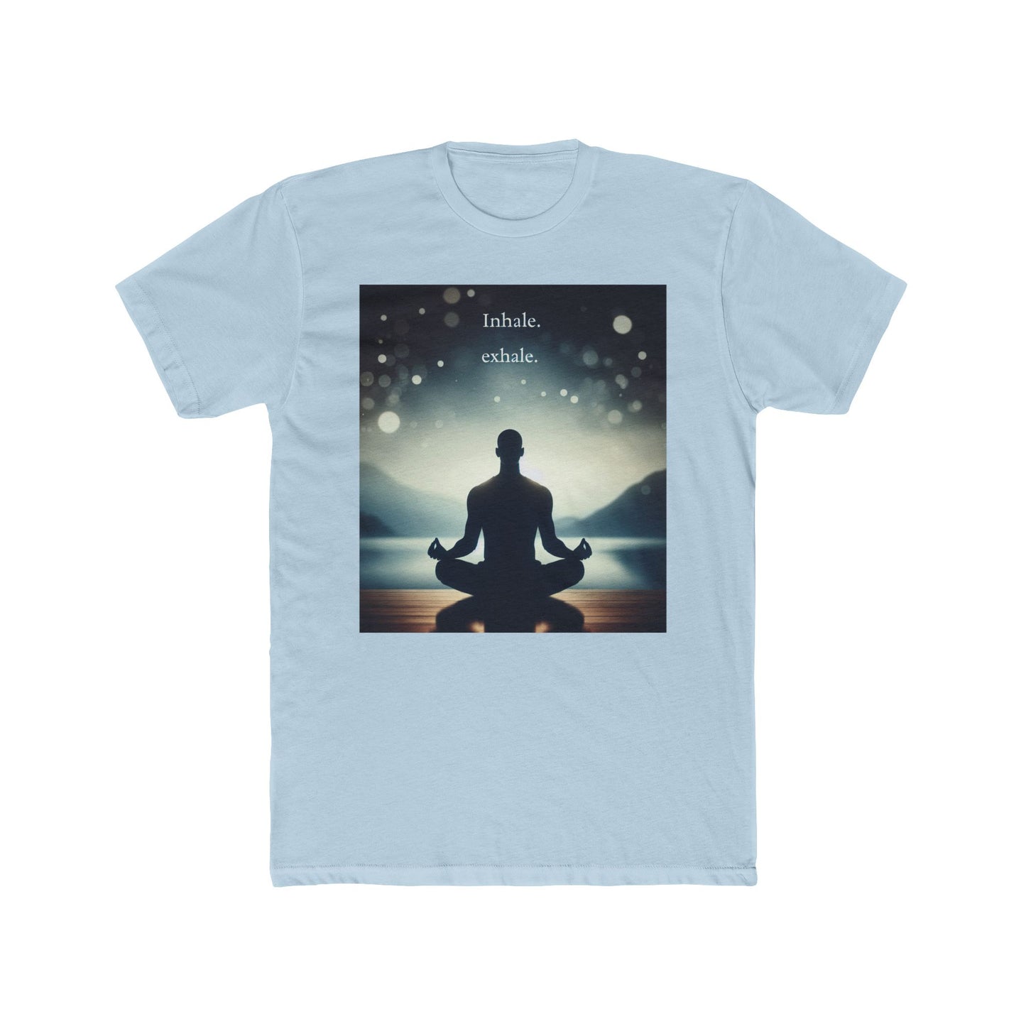 Mindfulness Meditation Tee - "Inhale. Exhale." - Unisex Cotton Crew