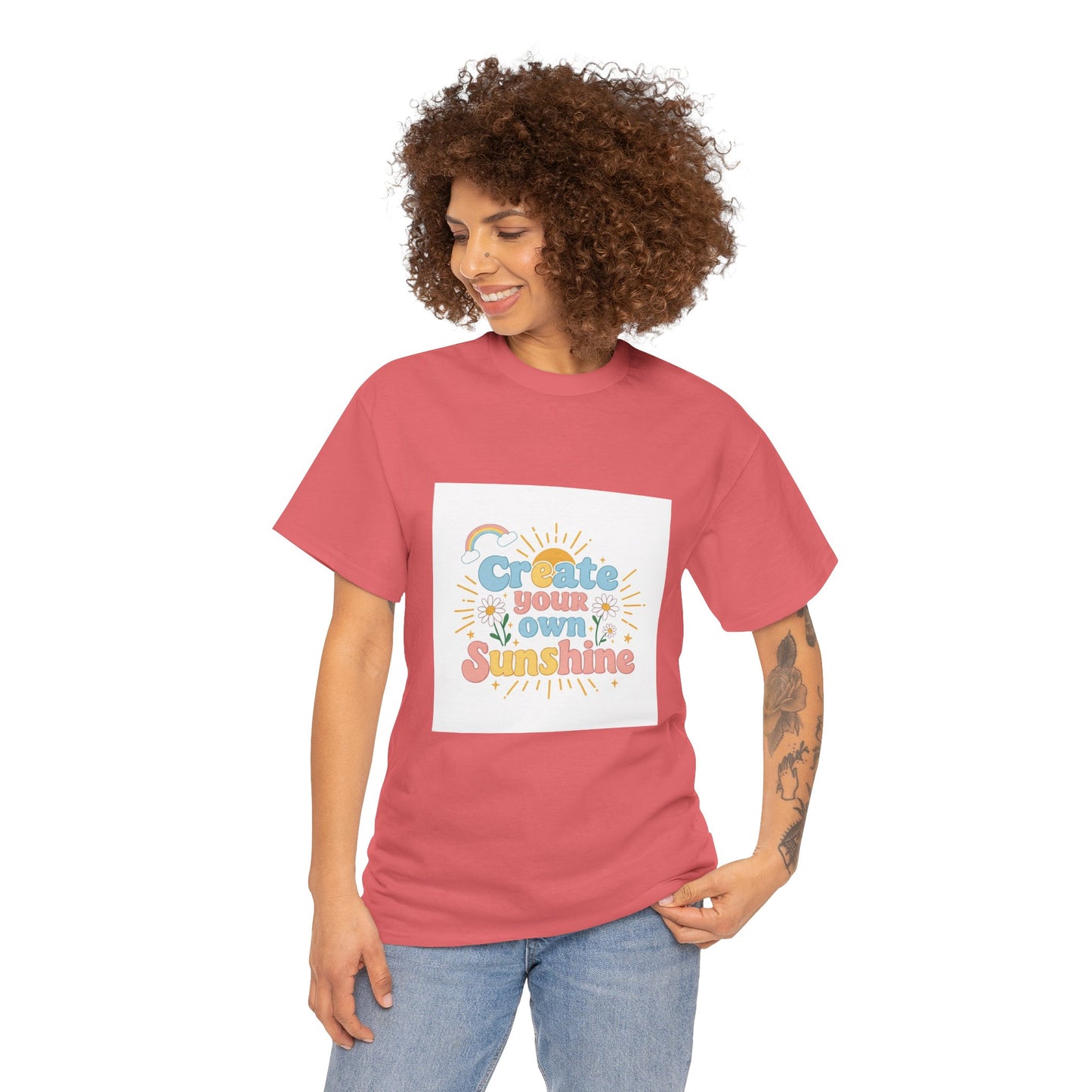 Create Your Own Sunshine Unisex Heavy Cotton Tee - Positive Vibe T-Shirt for Joyful Moments