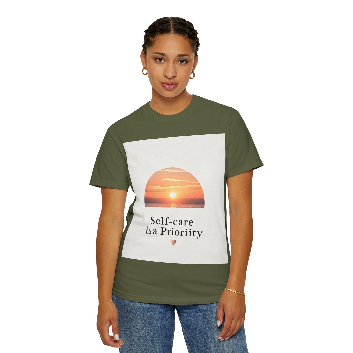 Self-Care ဦးစားပေး Unisex Garment-Dyed T-Shirt