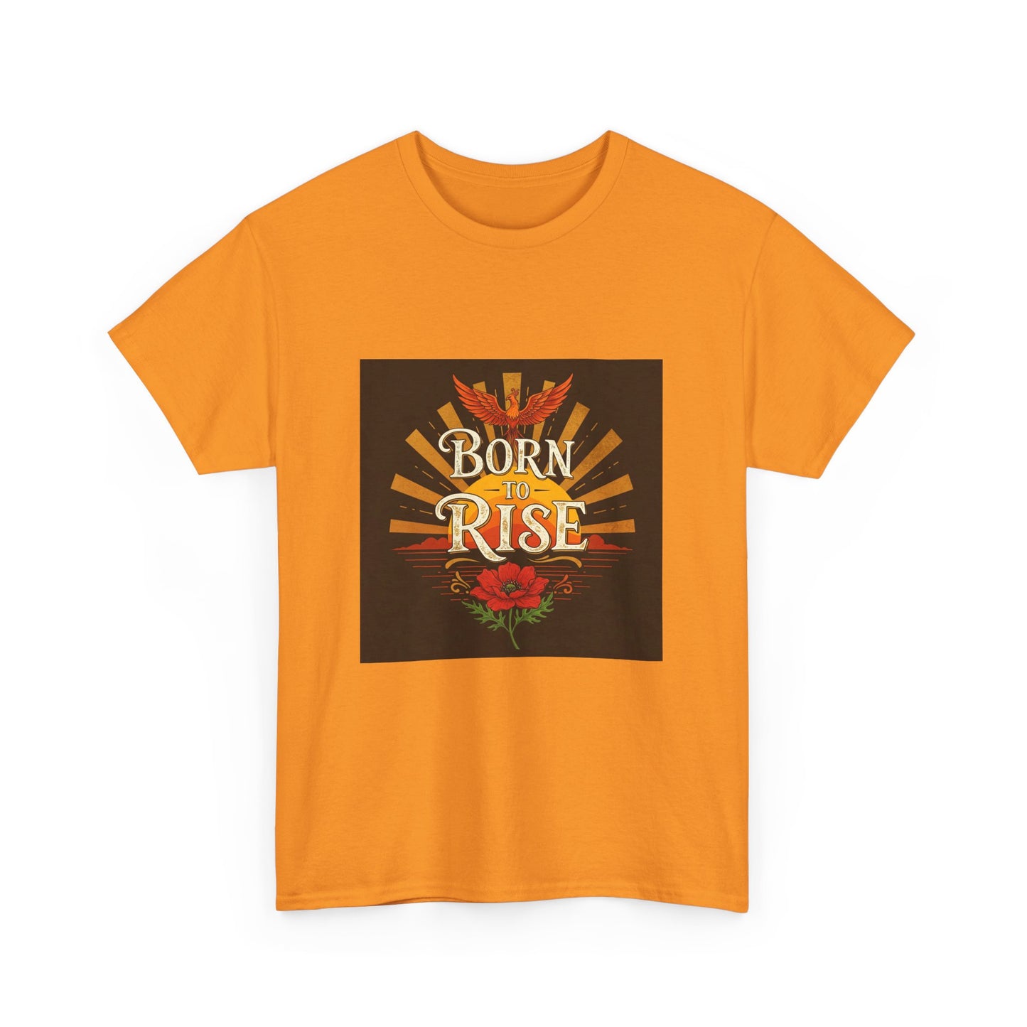 Born to Rise Unisex Heavy Cotton Tee - Inspirational Graphic Shirt