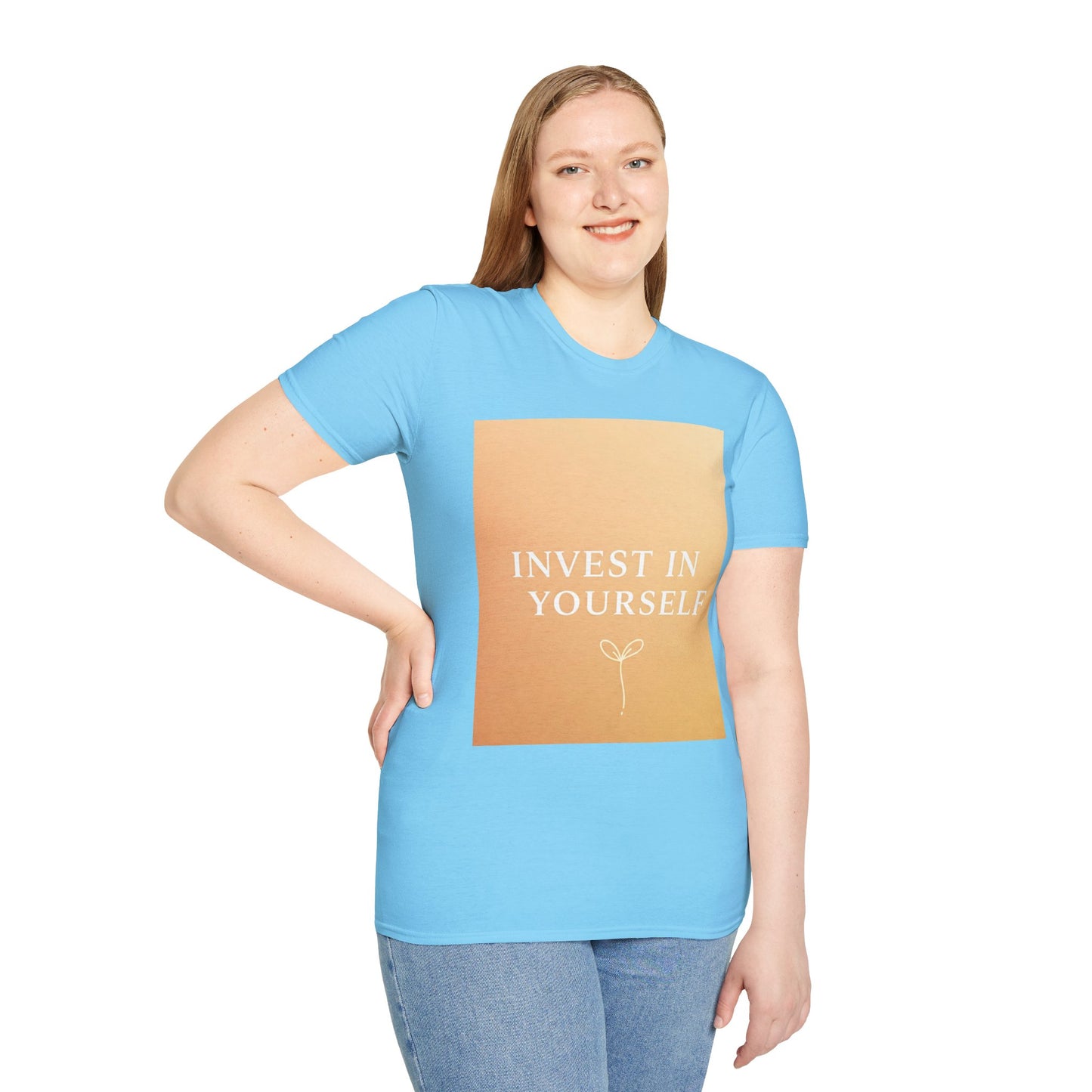 Front Print Design "Invest in Yourself" T-Shirt