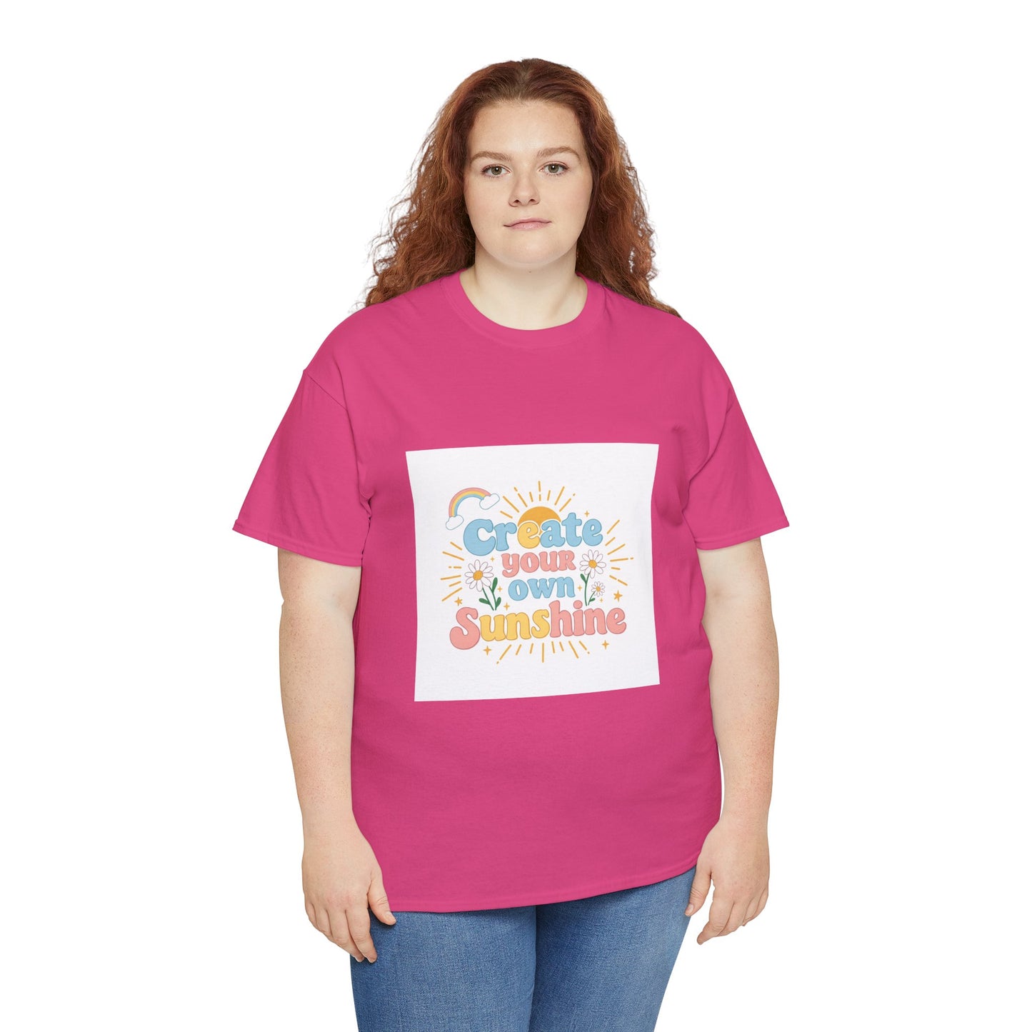 Create Your Own Sunshine Unisex Heavy Cotton Tee - Positive Vibe T-Shirt for Joyful Moments