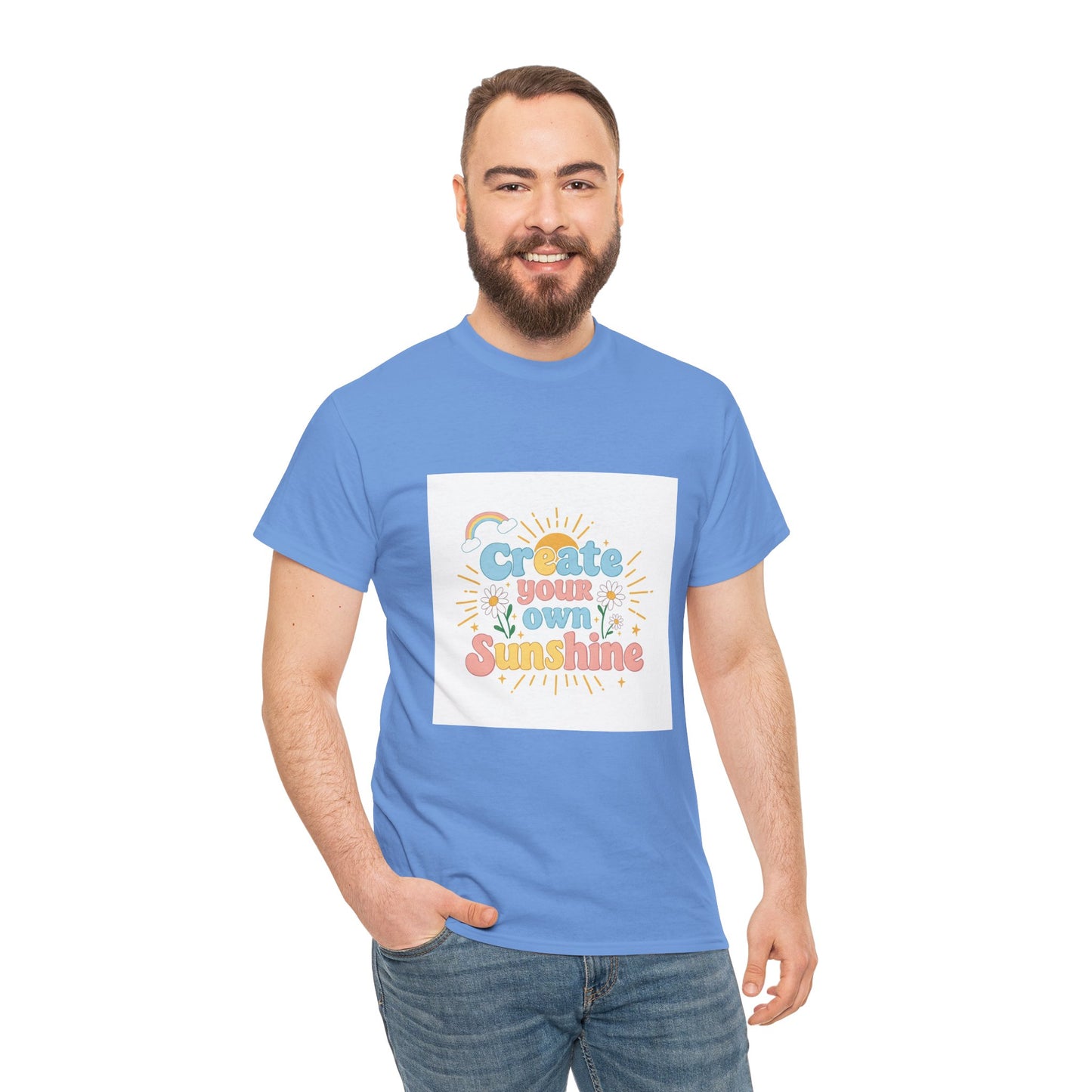 Create Your Own Sunshine Unisex Heavy Cotton Tee - Positive Vibe T-Shirt for Joyful Moments