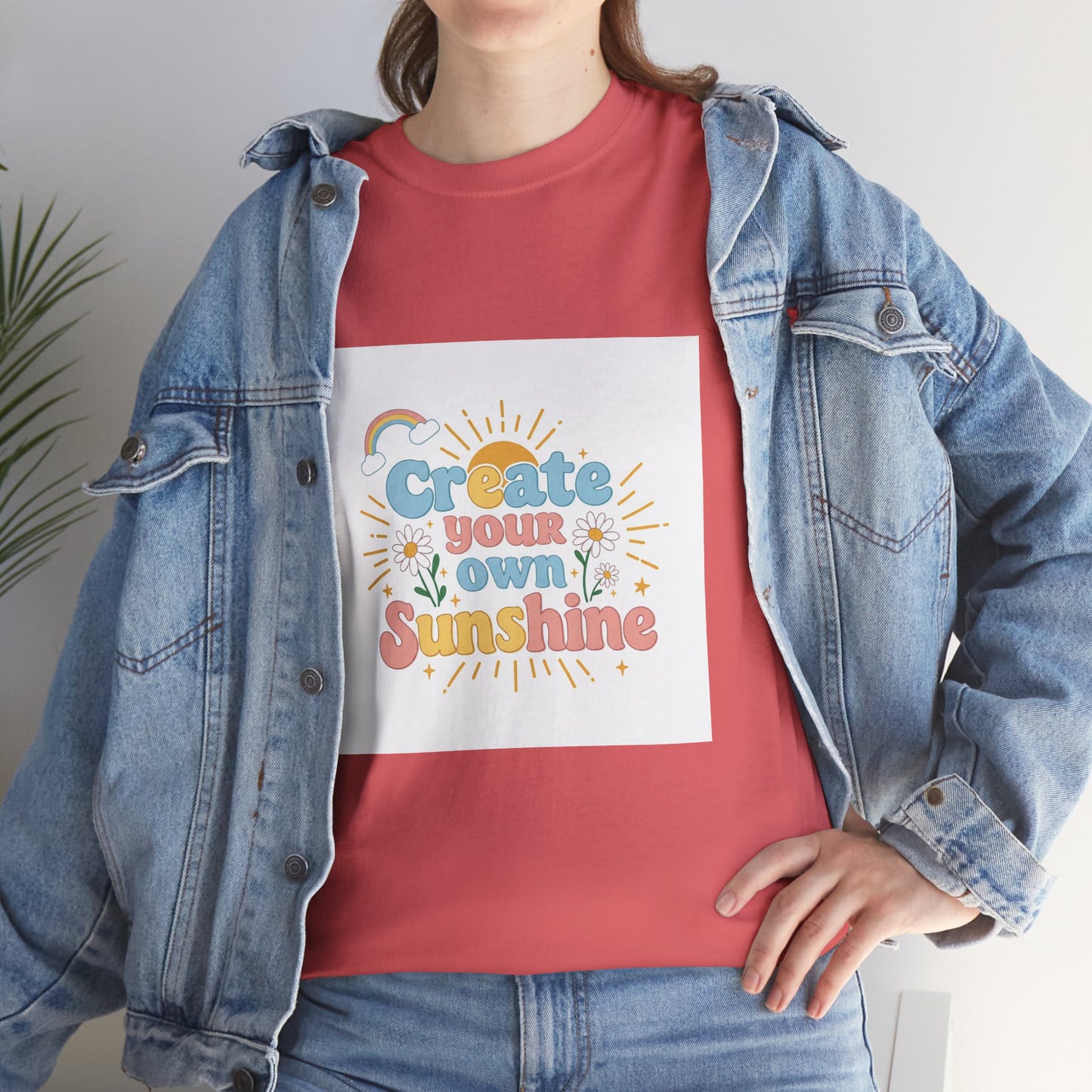 Create Your Own Sunshine Unisex Heavy Cotton Tee - Positive Vibe T-Shirt for Joyful Moments